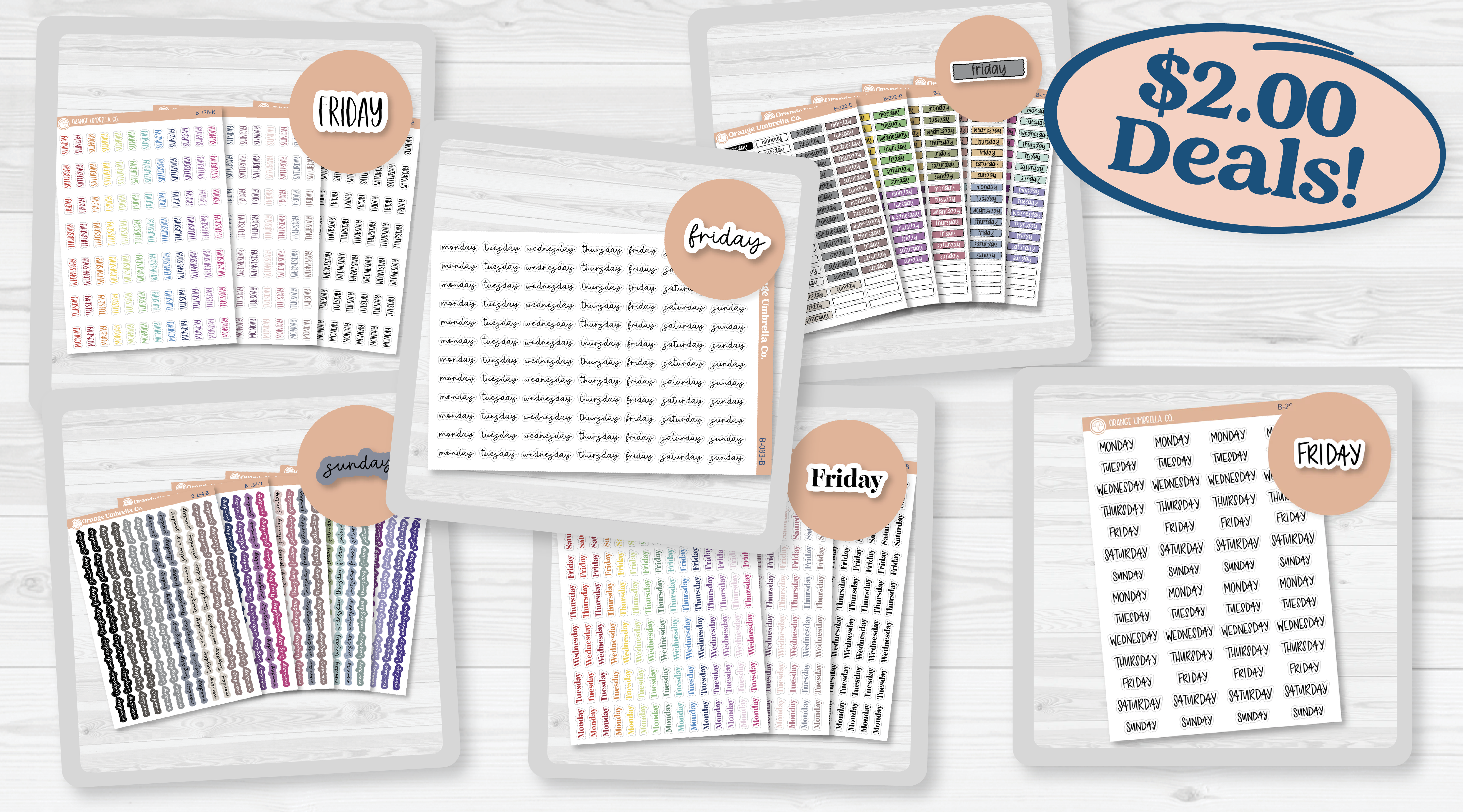 This Week’s $2.00 Deals | Days of the Week Stickers