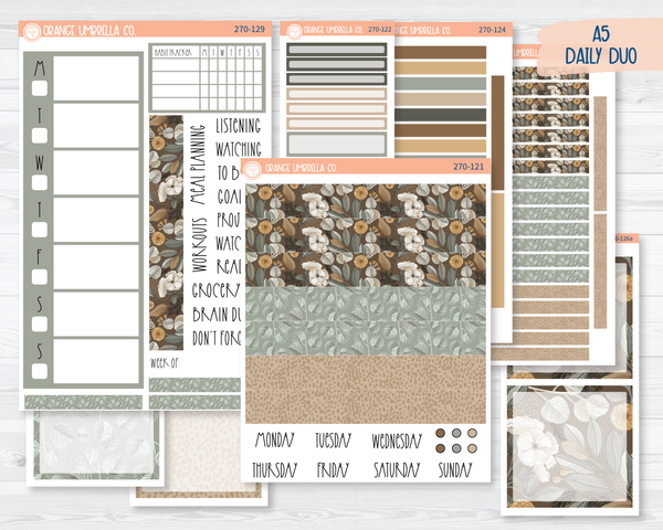 A5 Daily Duo Planner Kit Stickers | Gentle 270-121