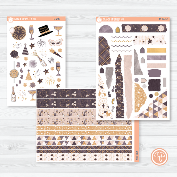 New Year's Kit Deco Planner Stickers | D-293