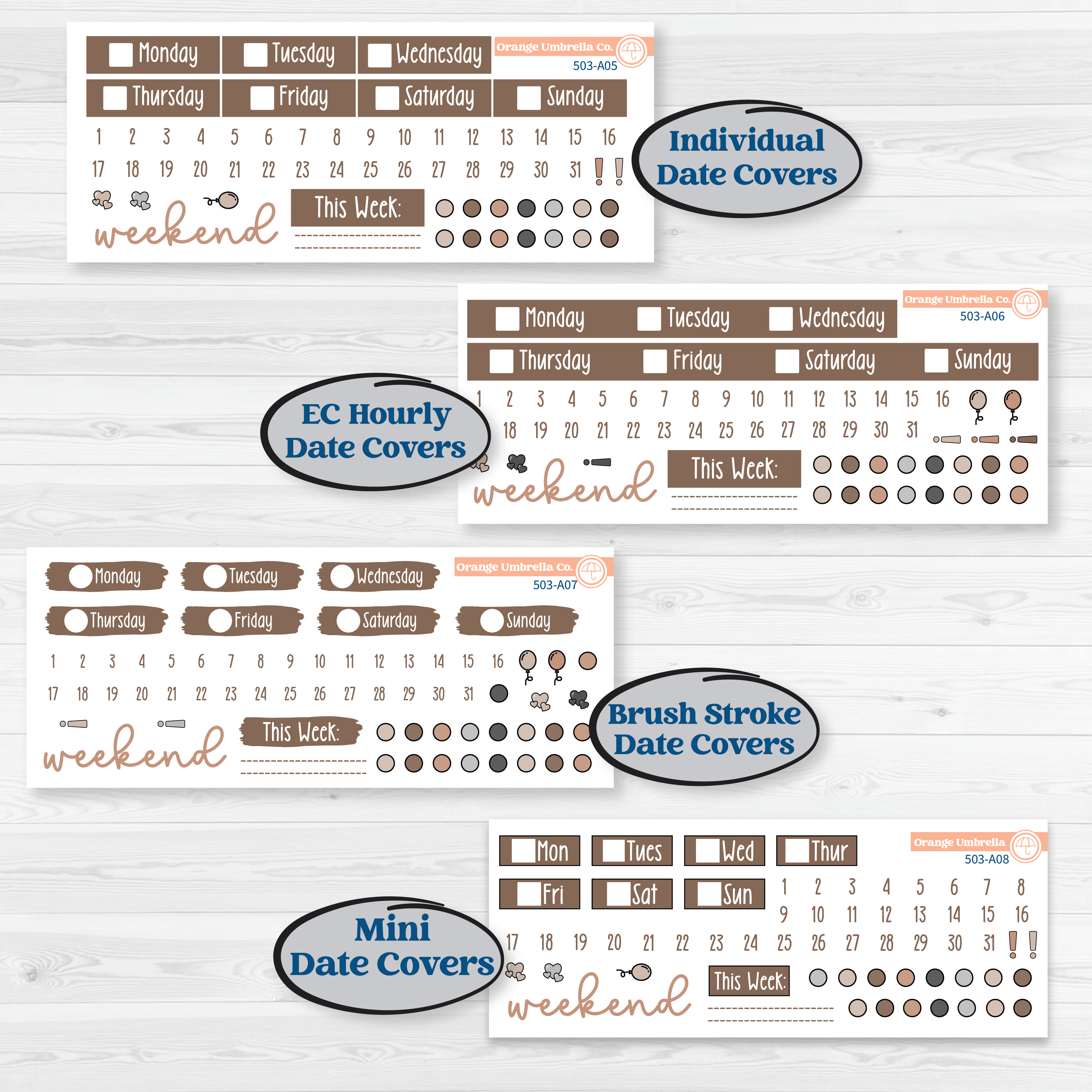 Neutral Woodland Kit | Weekly Sticker Kit for Vertical Planners like Erin Condren | Whispers of Hope | KIT-503-A