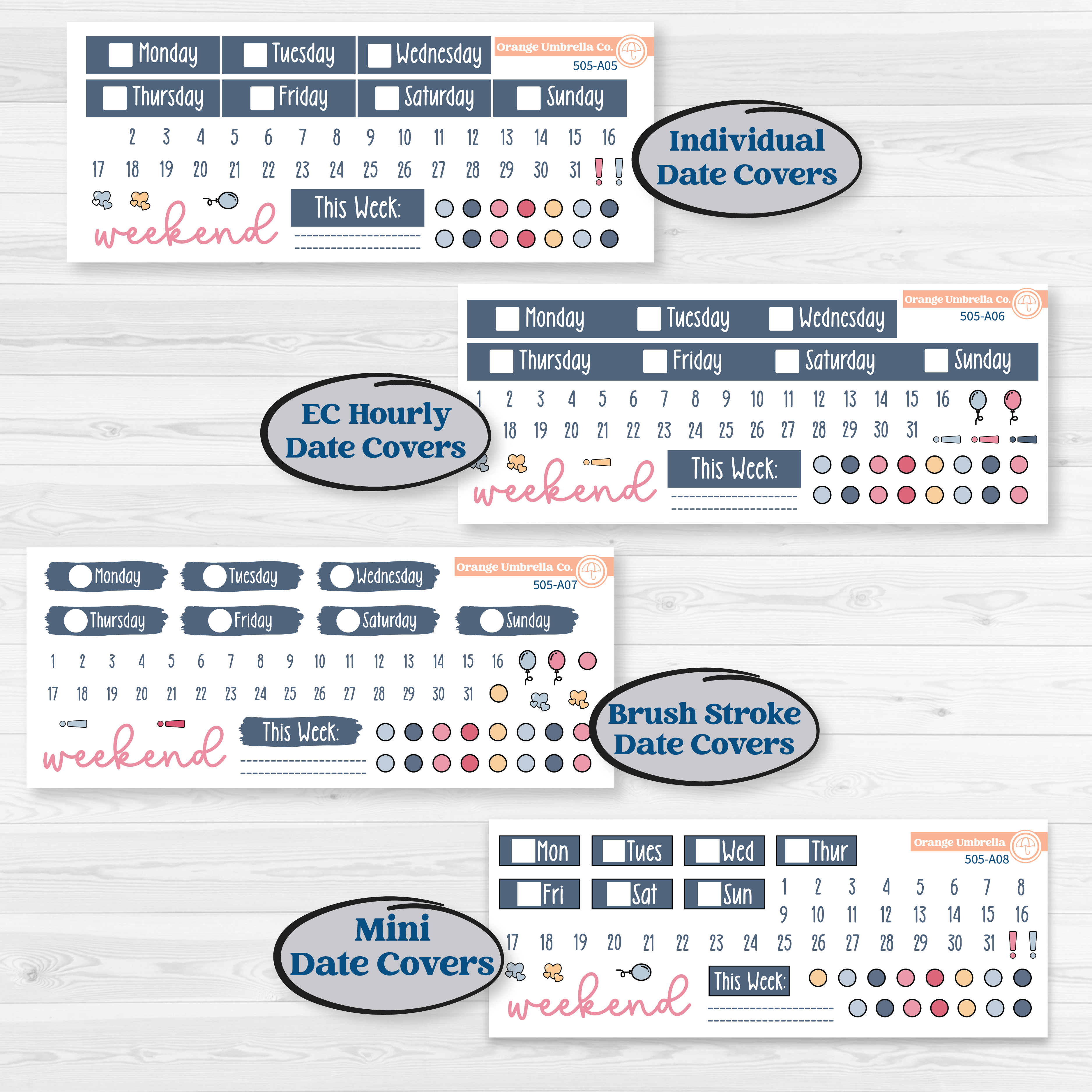 Cheerful Floral Kit | Weekly Sticker Kit for Vertical Planners like Erin Condren | Beatriz | KIT-505-A