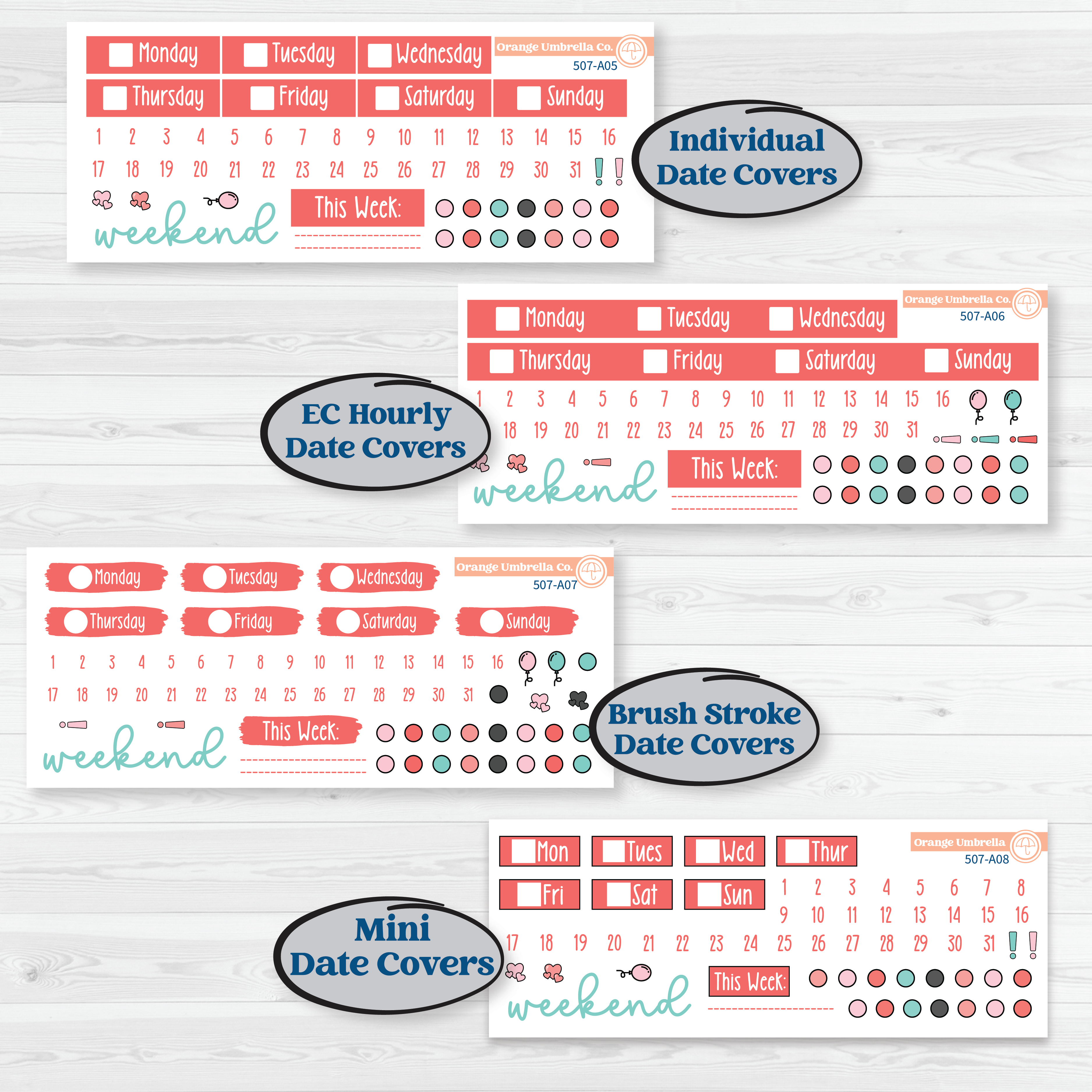 Sweet Valentine Florals | Weekly Sticker Kit for Vertical Planners like Erin Condren | Call Me Sweetheart | KIT-507-A