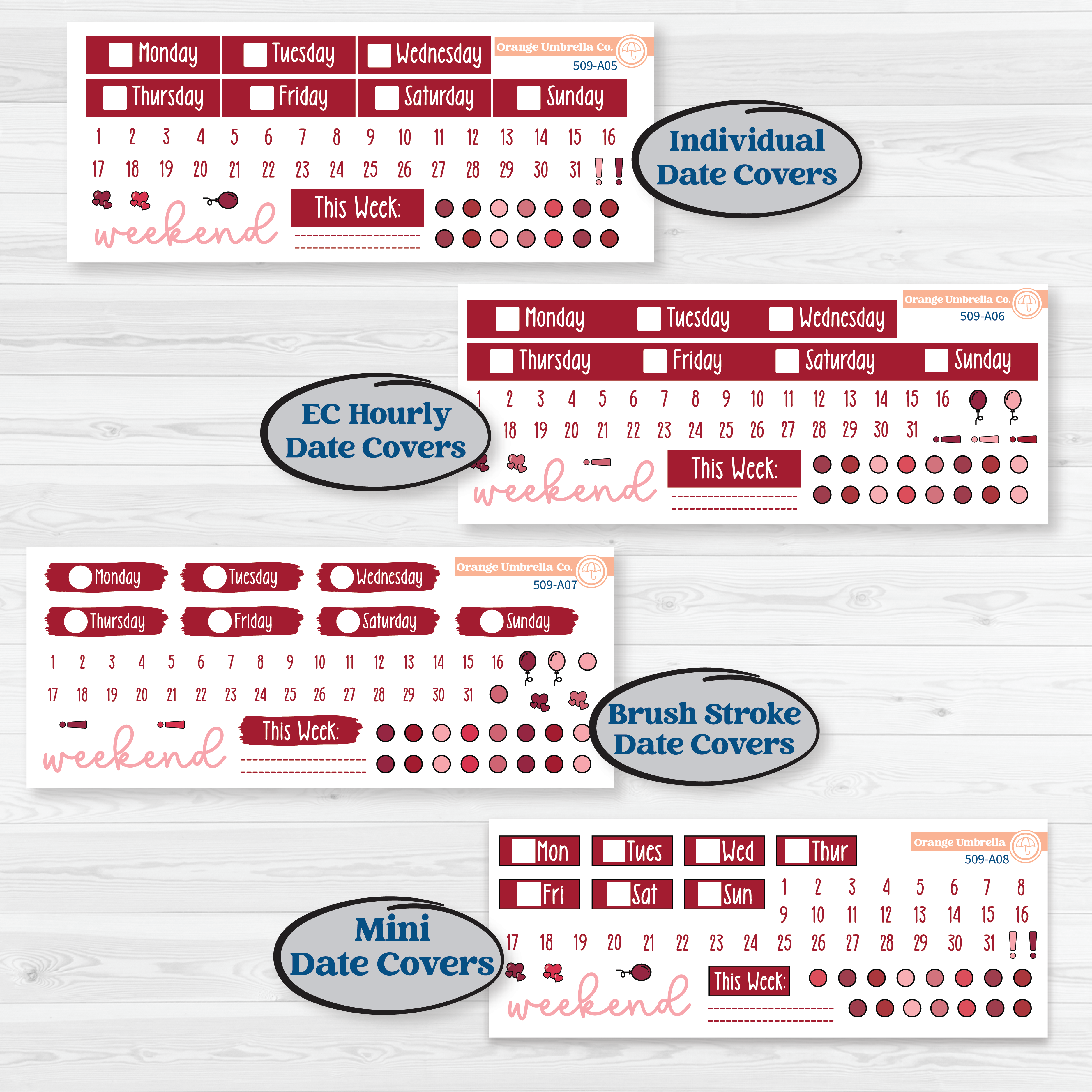Valentine Book Kit | Weekly Sticker Kit for Vertical Planners like Erin Condren | Romance | KIT-509-A