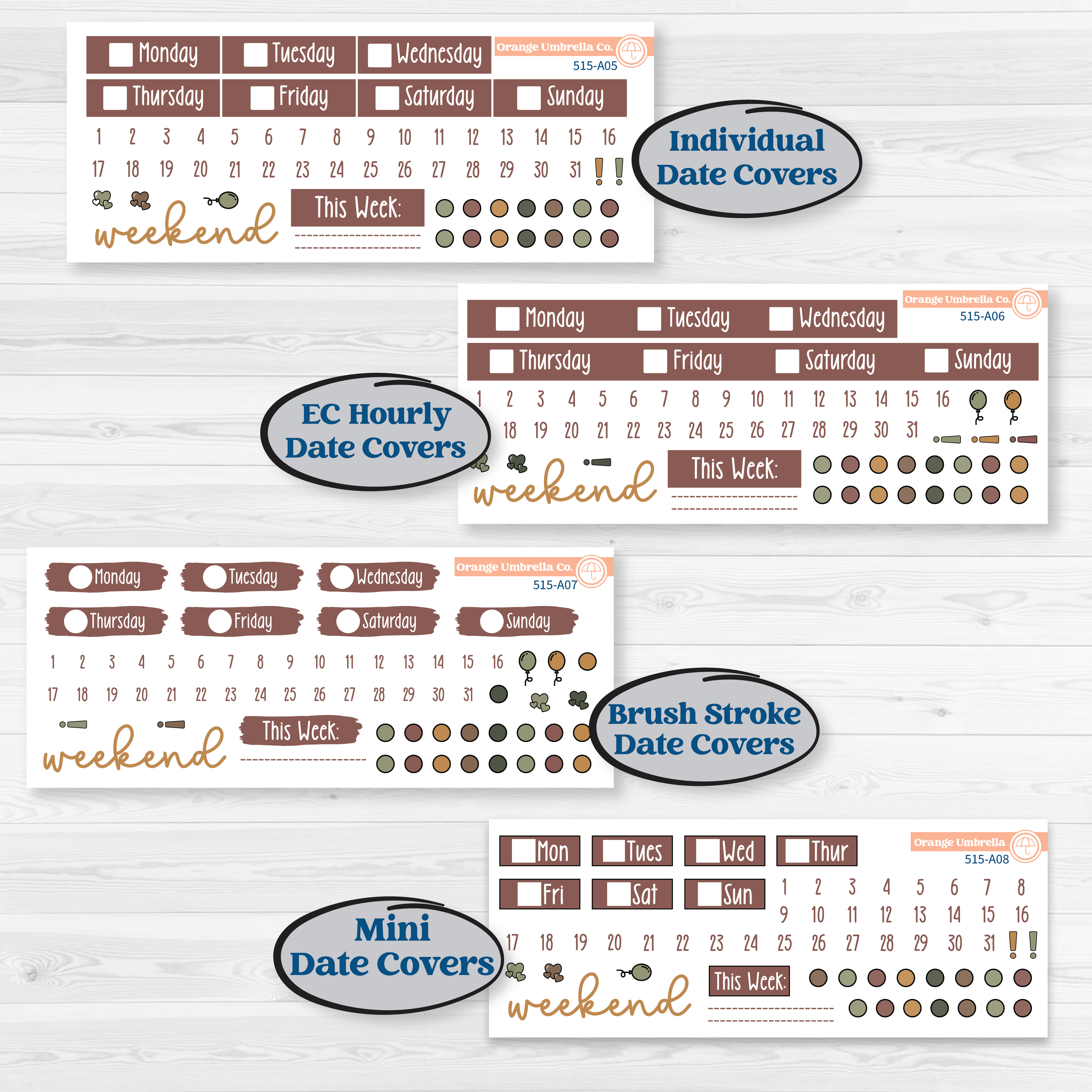 Houseplants & Plants Kit | Weekly Stickers for Vertical Planners like Erin Condren | Aloe There | KIT-515-A
