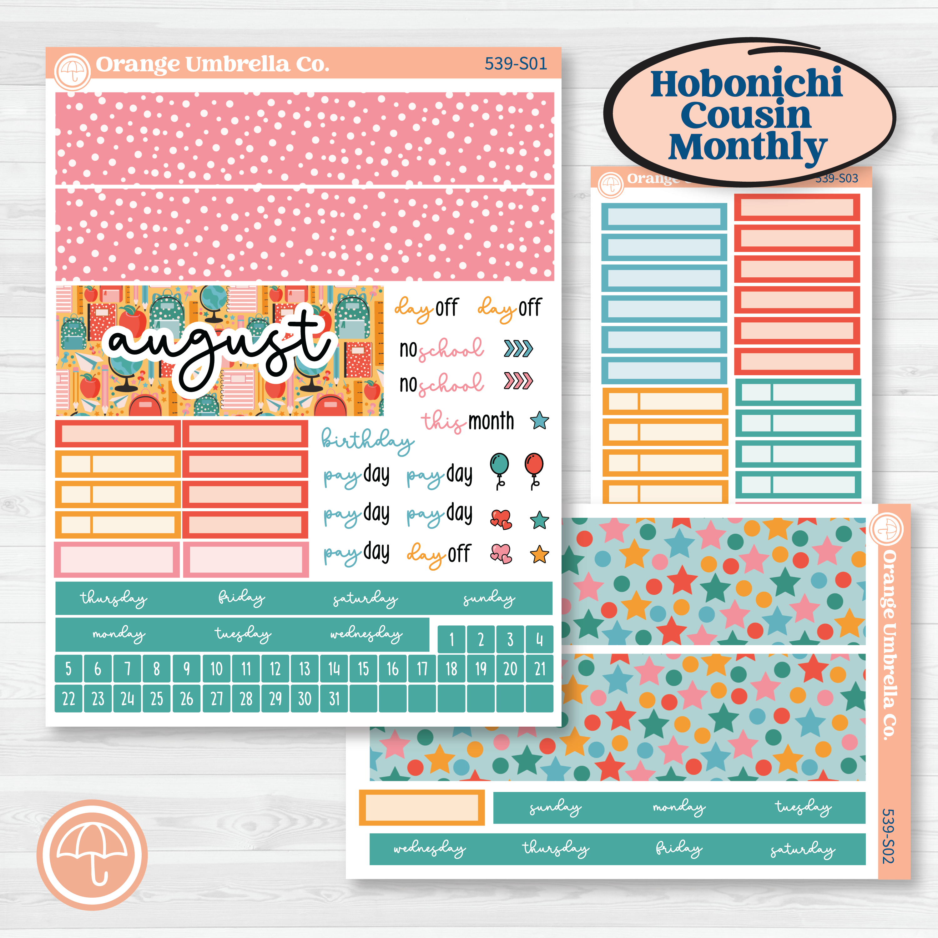 Back To School Kit | Hobonichi Cousin Monthly Planner Kit Stickers | Level Up | KIT-539-S