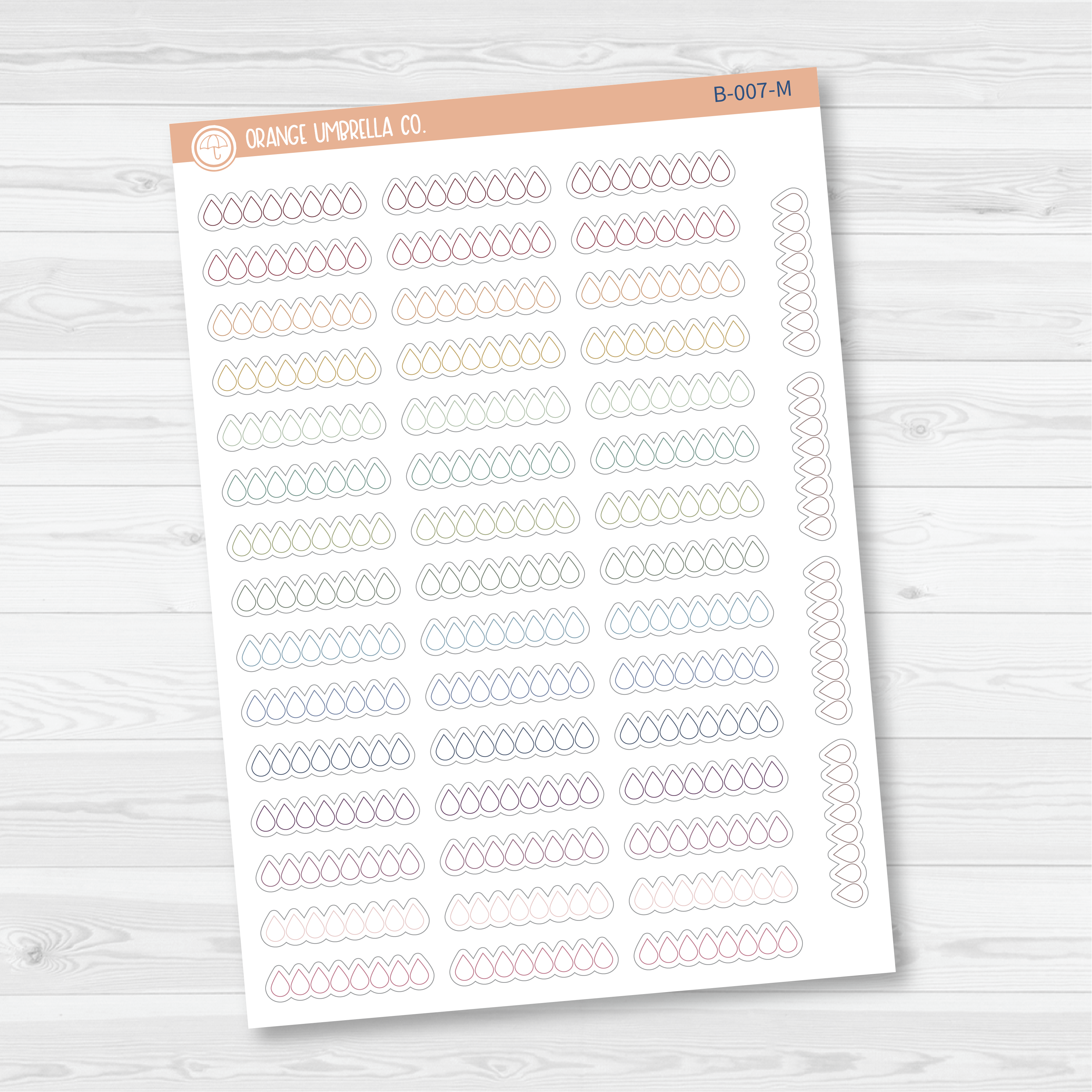 Hobinichi Water Icon Tracker Planner Stickers | B-007