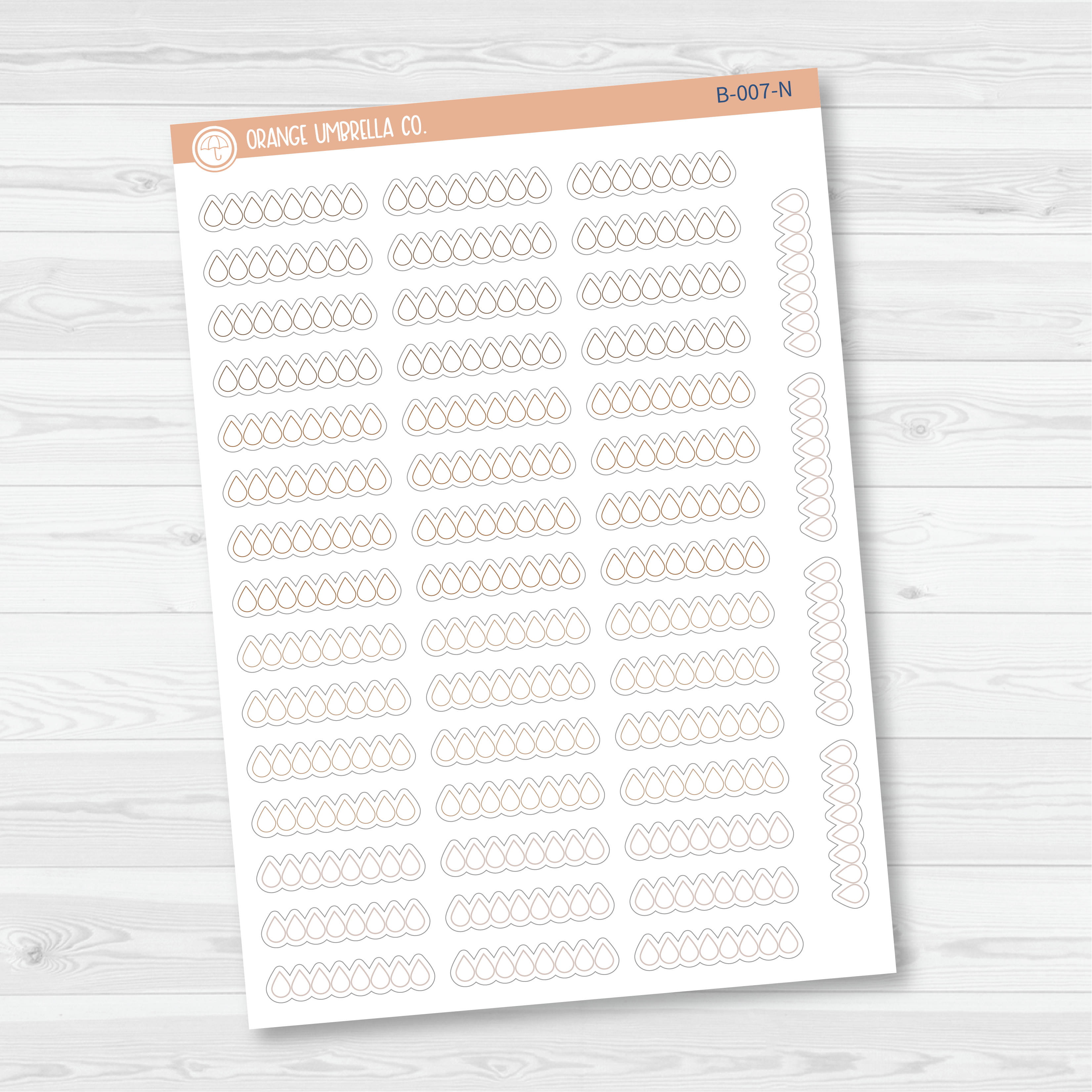 Hobinichi Water Icon Tracker Planner Stickers | B-007