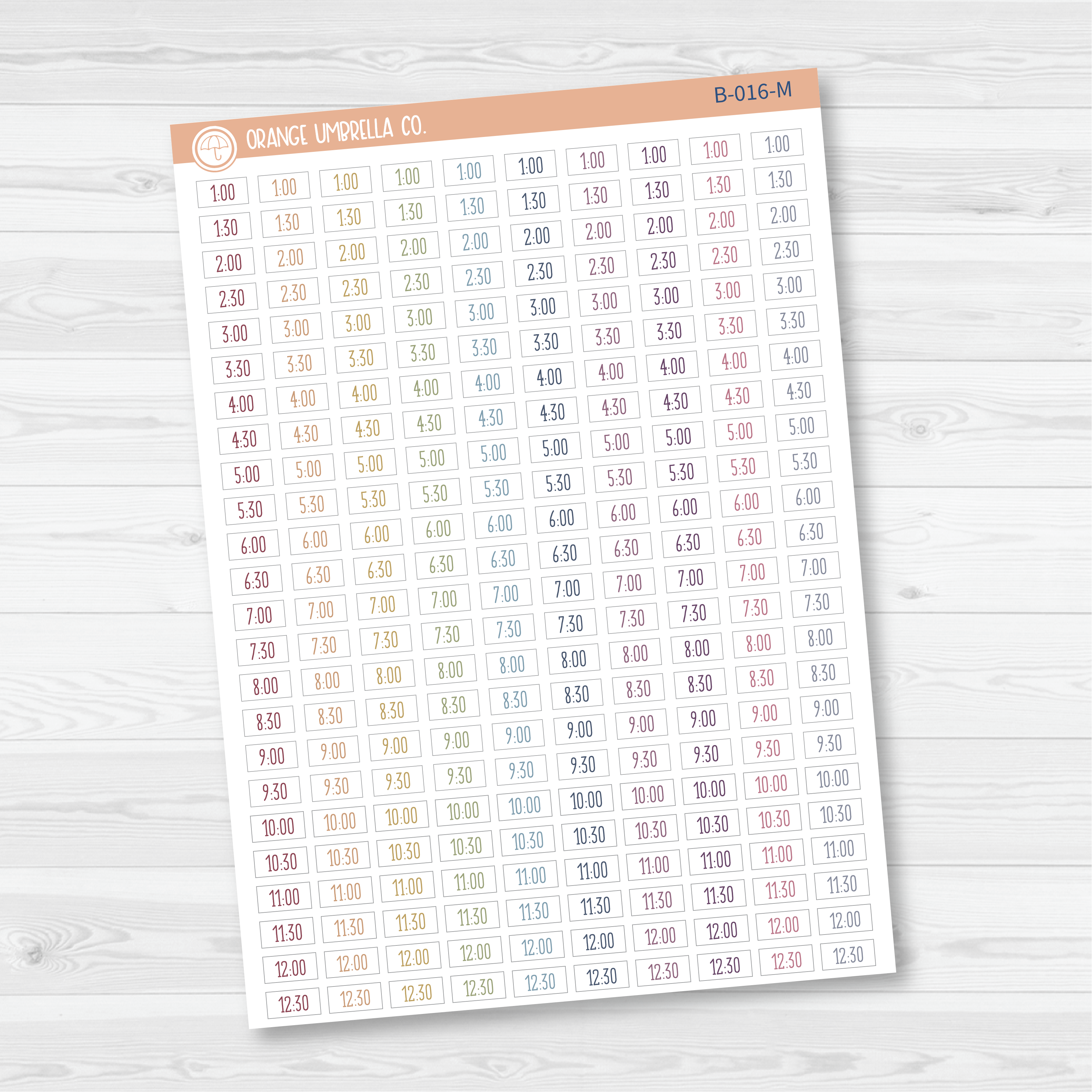 Time - Half Hour Script Planner Stickers | FC11 | B-016