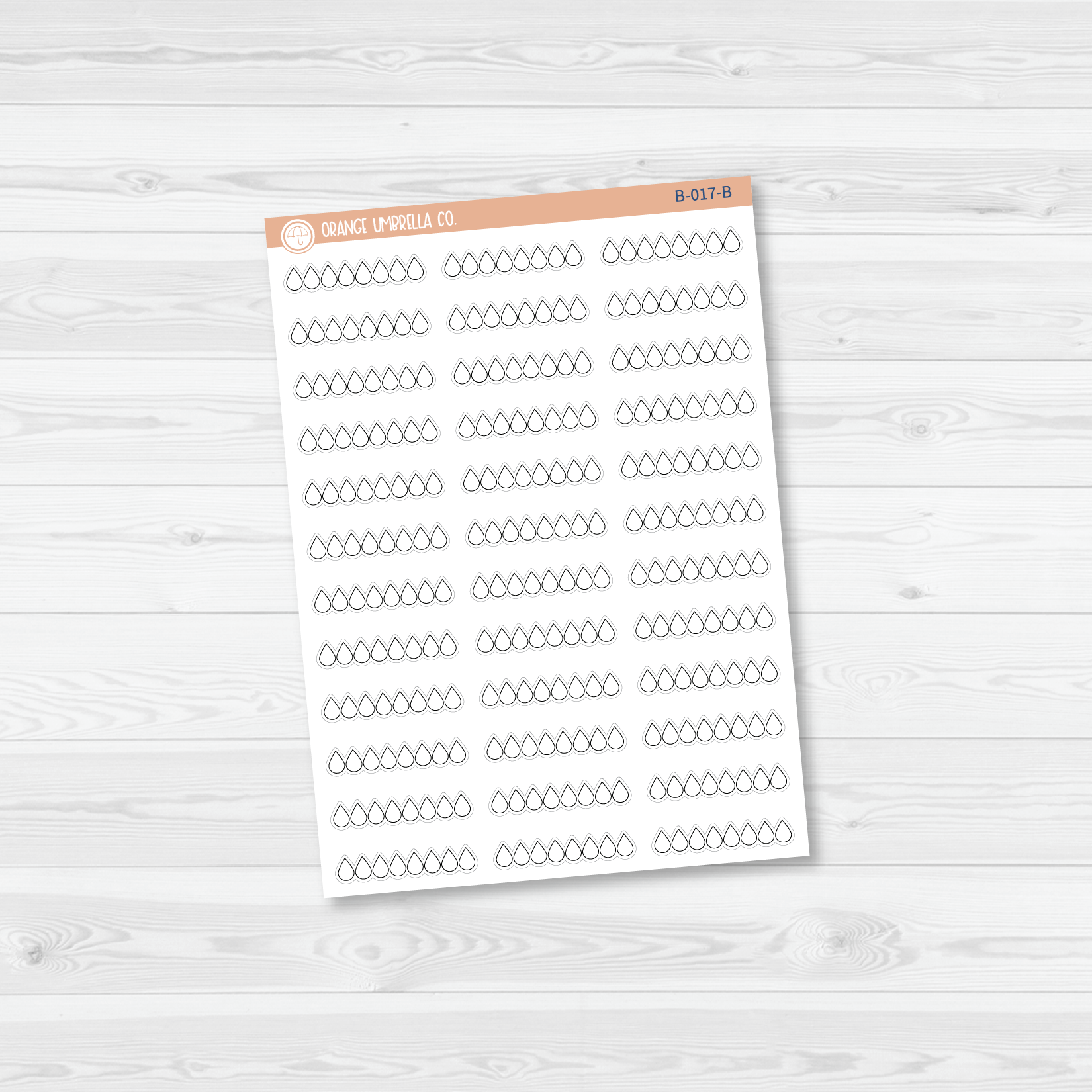 Water Droplet Tracker Planner Stickers | B-017