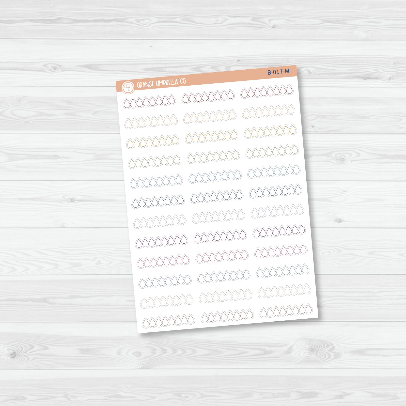 Water Droplet Tracker Planner Stickers | B-017