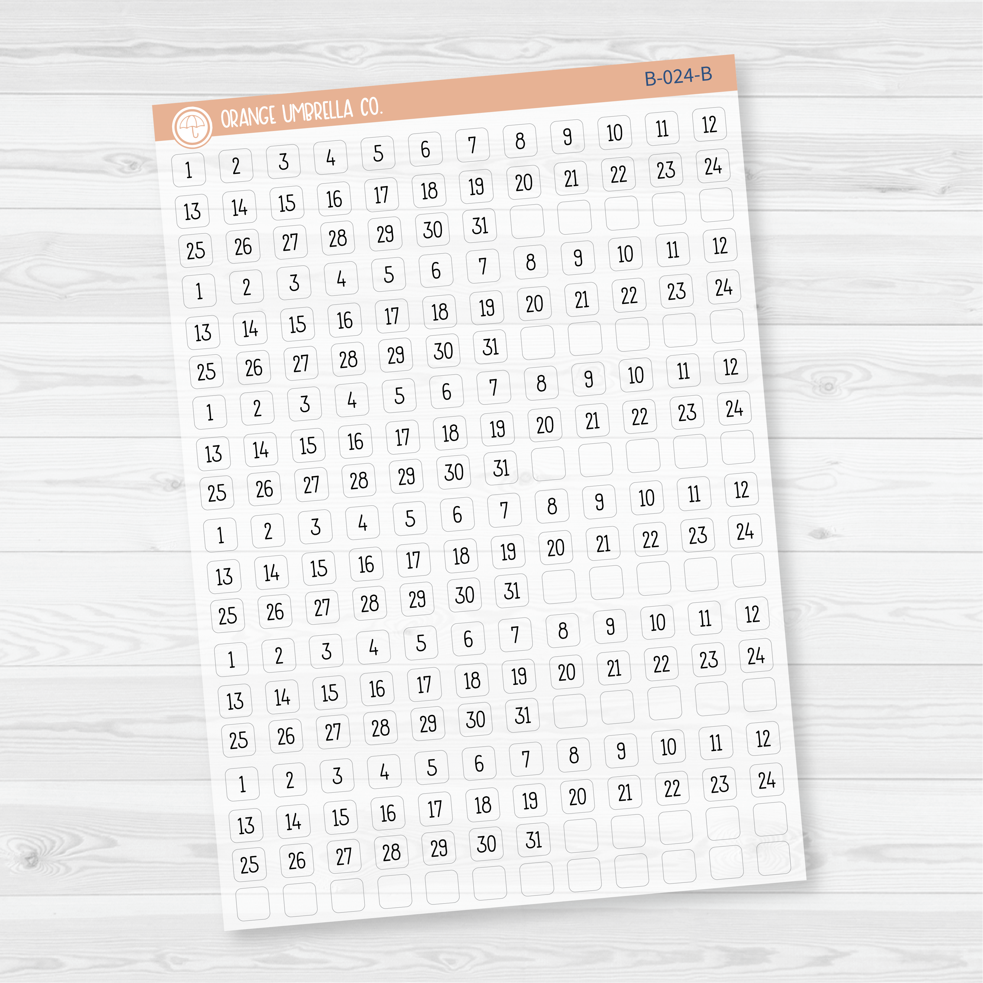 CLEARANCE | 6 Months of Mini Date Dot Covers Planner Stickers | F16 Print | B-024-025-B