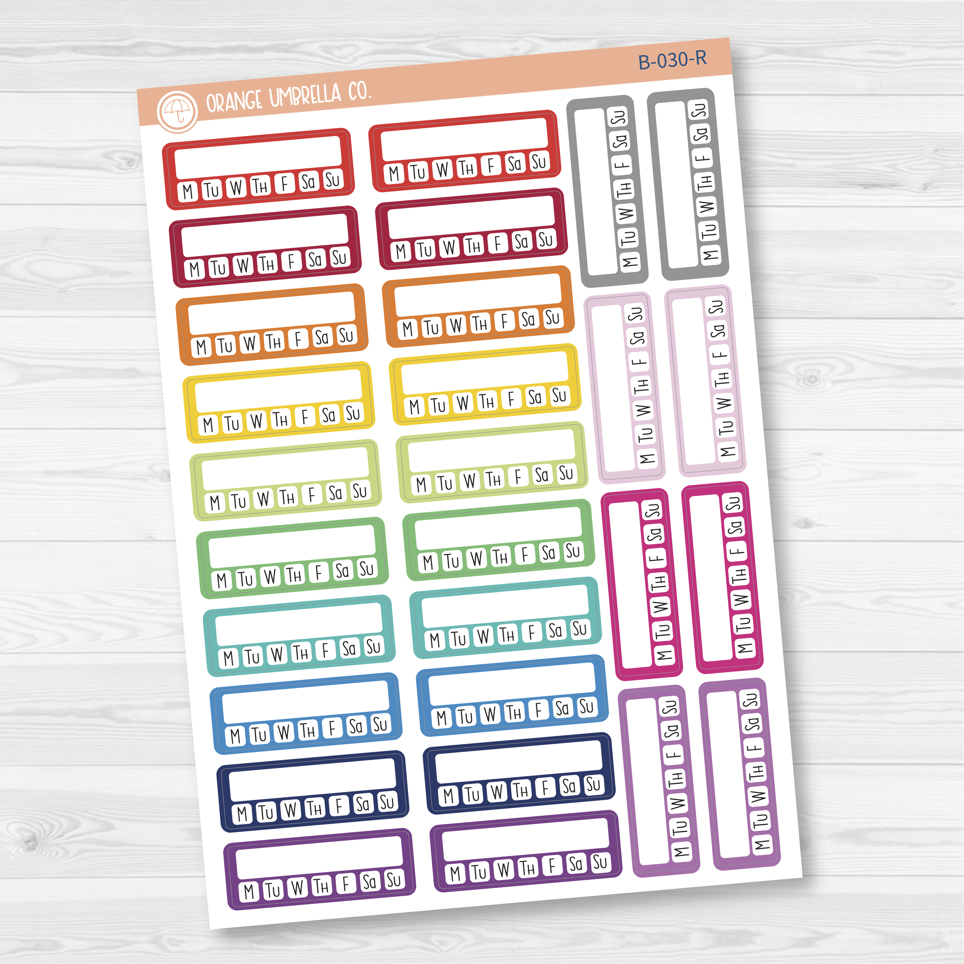 Habit Tracker - Single Planner Stickers | B-030