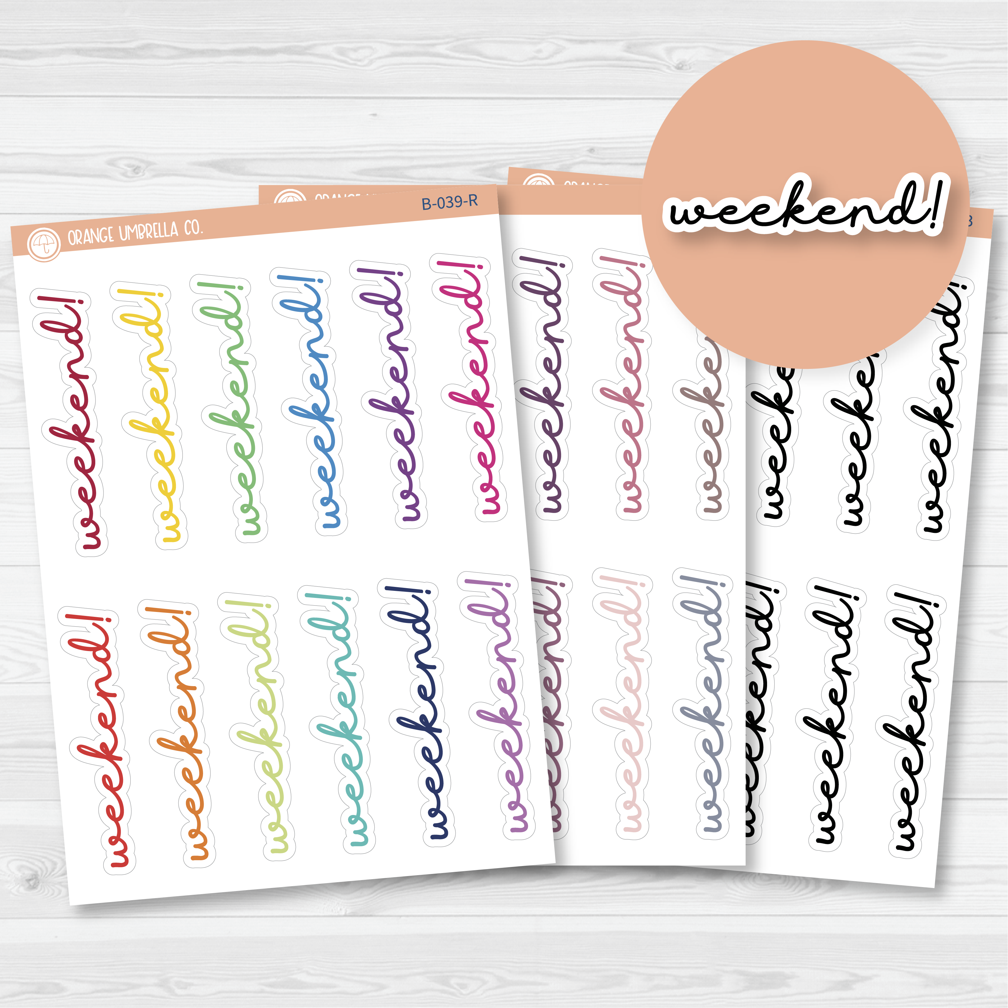 Weekend Banner Script Planner Stickers | F5 | B-039