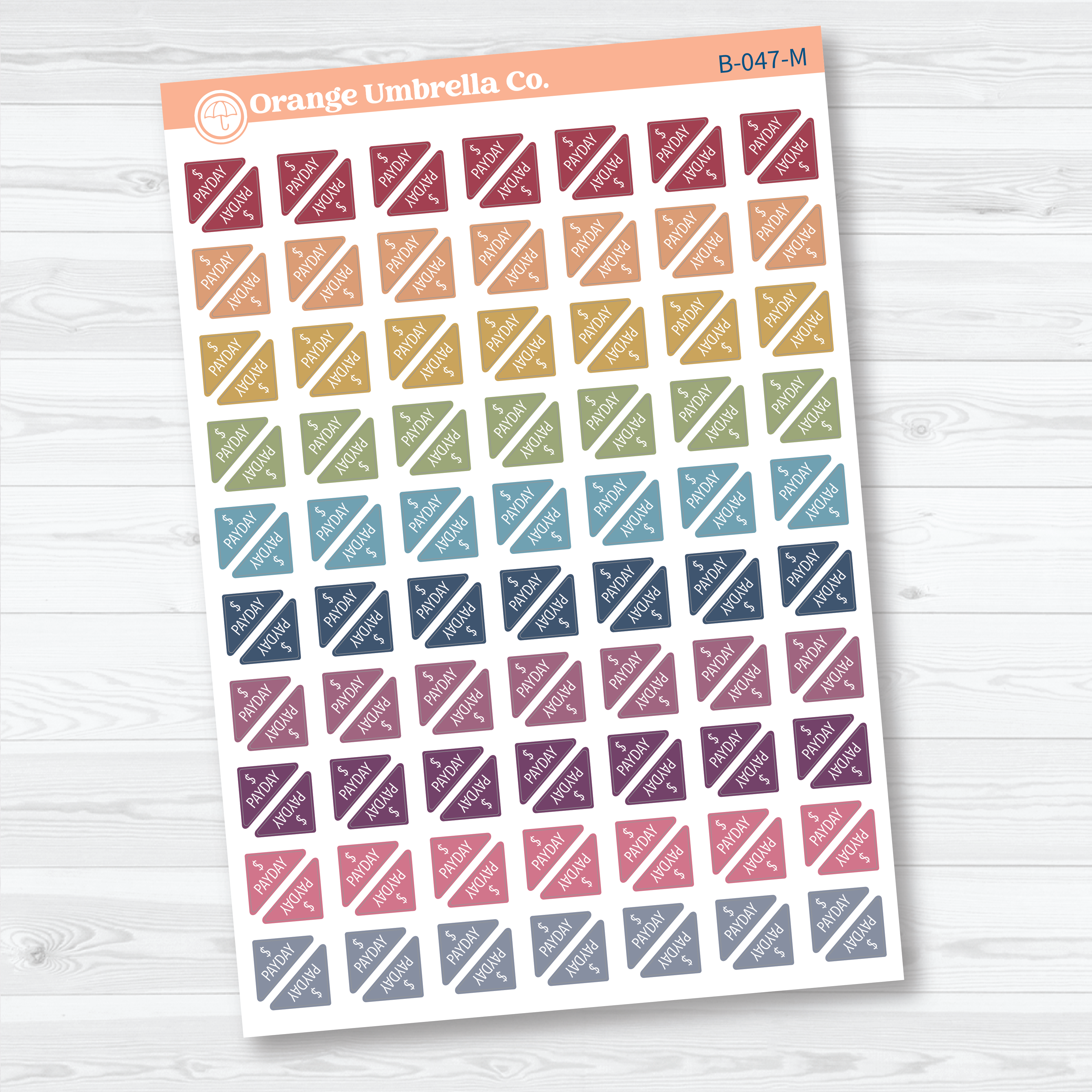 Pay Day Mini Corner Planner Stickers | Payday Reminder Stickers | B-045, B-046, B-047