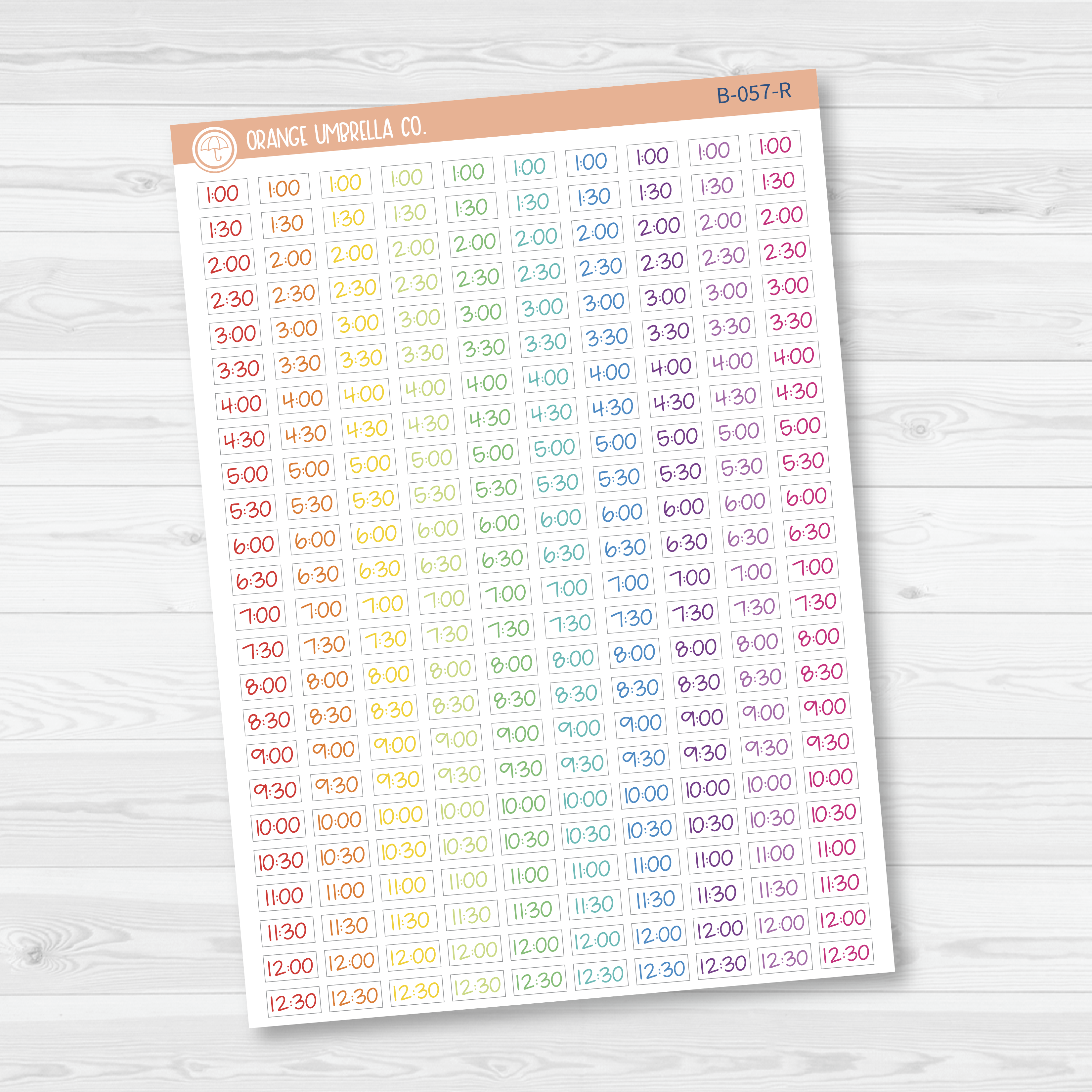 Time - Half Hour Jen Plans Script Planner Stickers | FJP | B-057