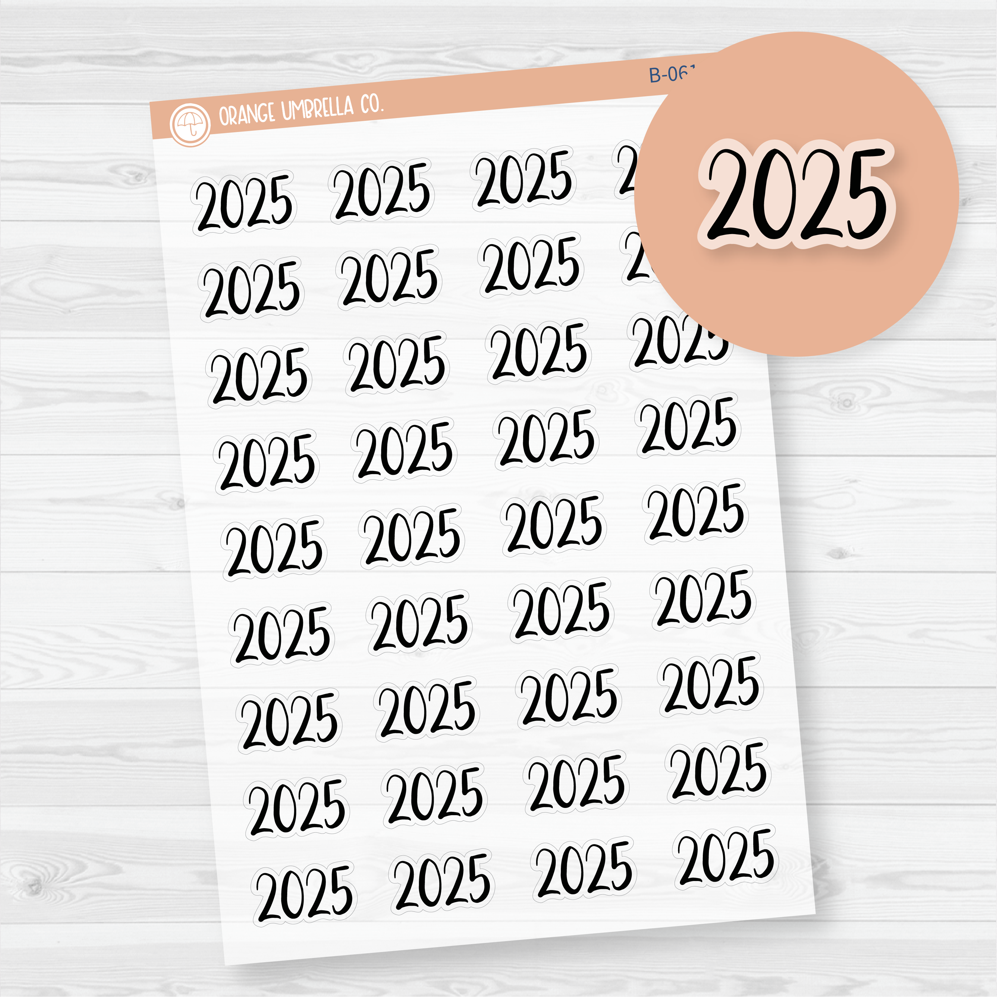 CLEARANCE | 2025 Year Mini Script Planner Stickers | F2 Clear Matte | B-061-BCM