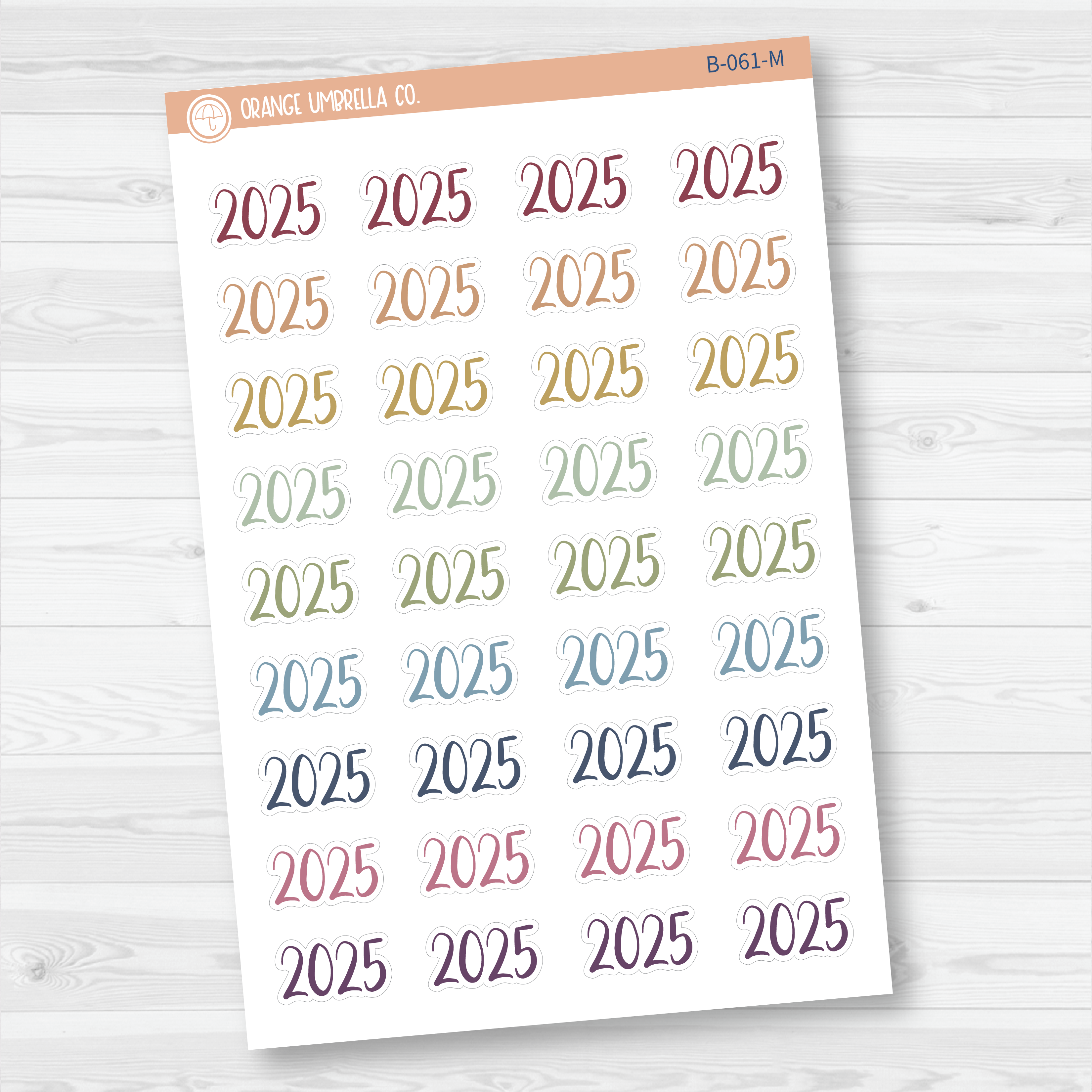 CLEARANCE | 2025 Year Mini Script Planner Stickers | F2 | B-061