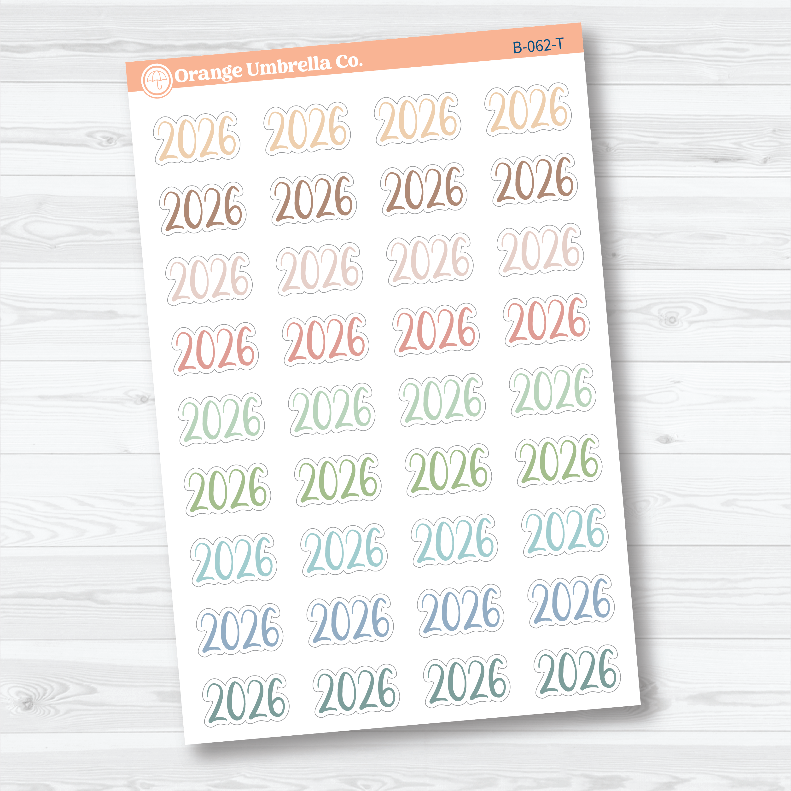 2026 Year Mini Script Planner Stickers | F2 | B-062