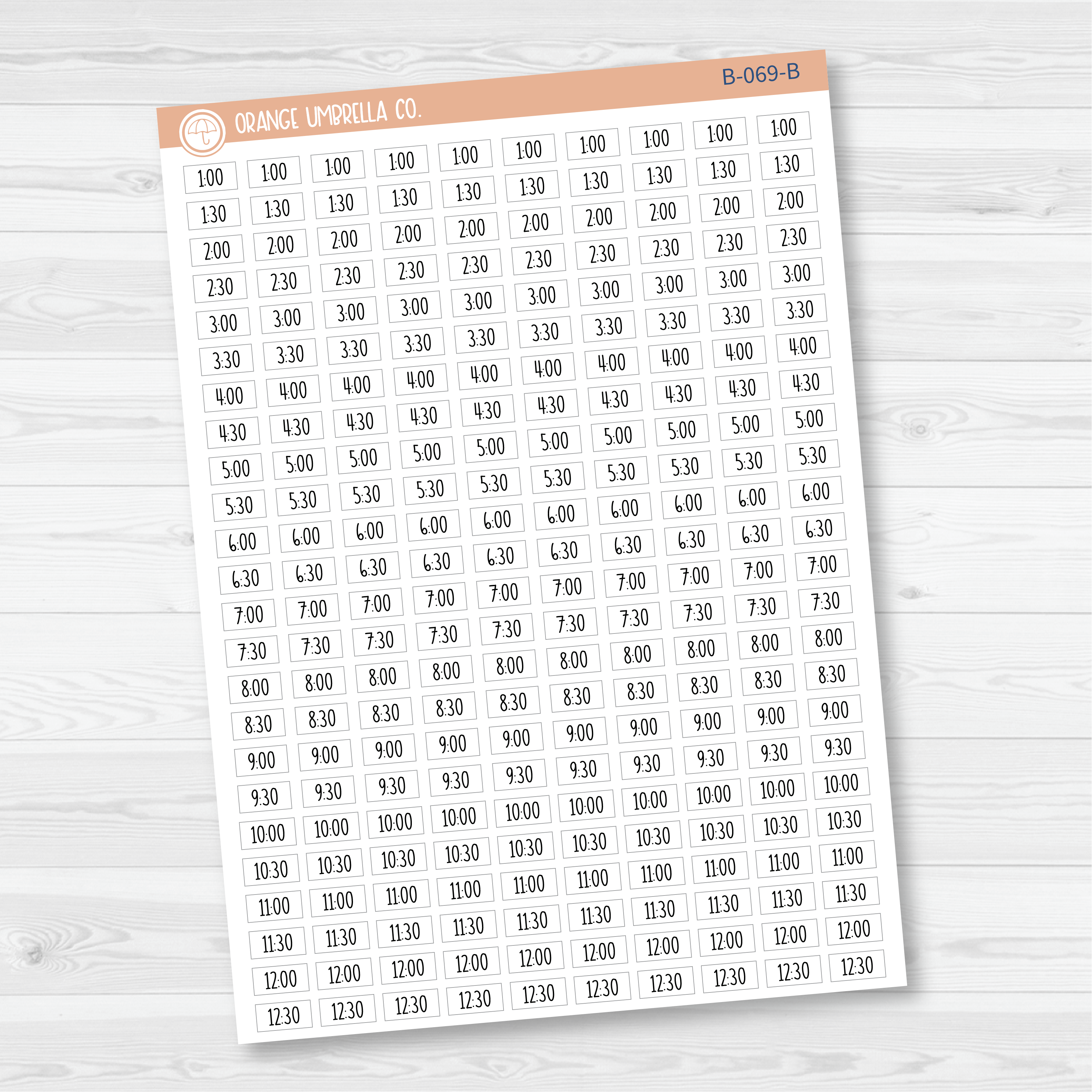 Time Half Hour Script Planner Stickers | F3 | B-069