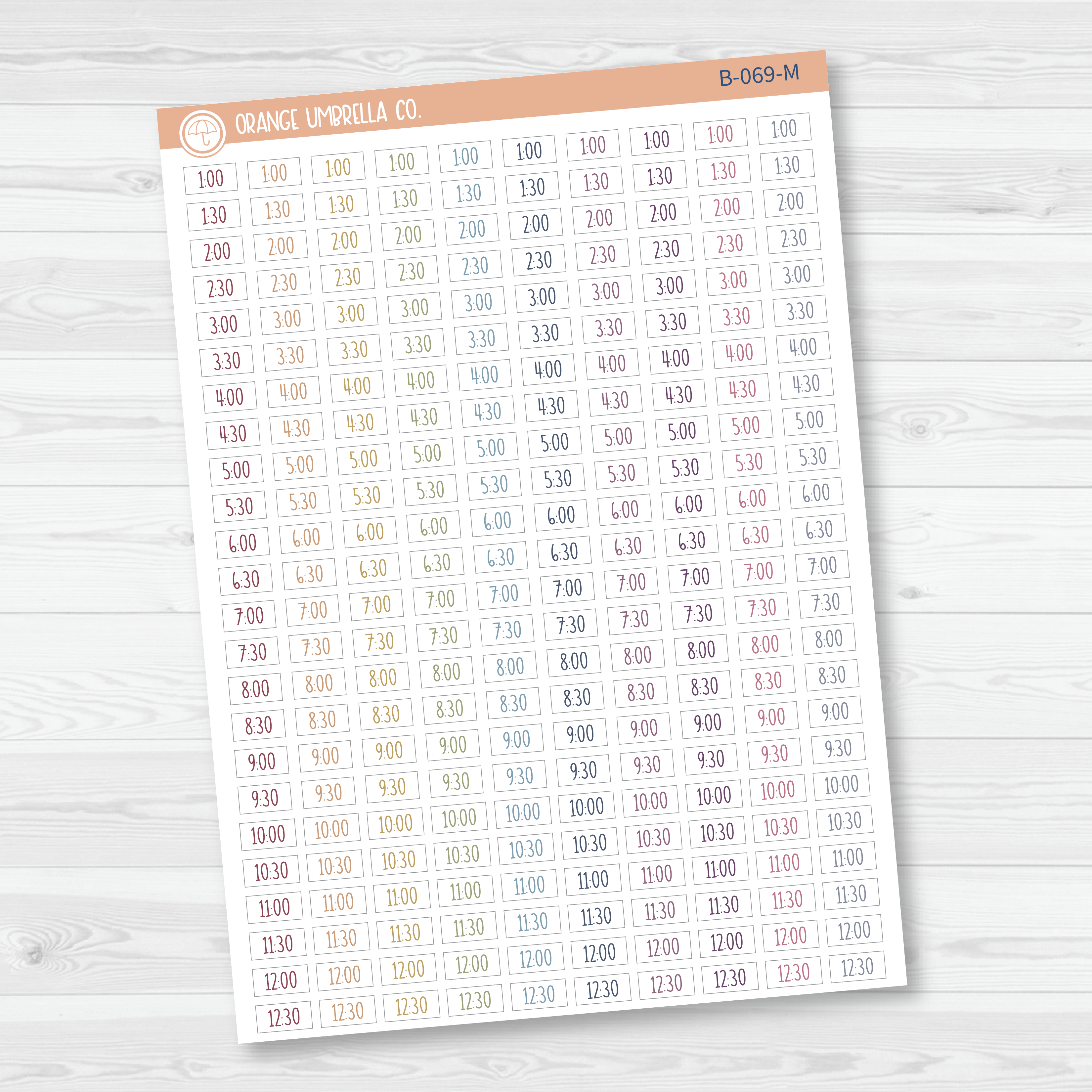 Time Half Hour Script Planner Stickers | F3 | B-069