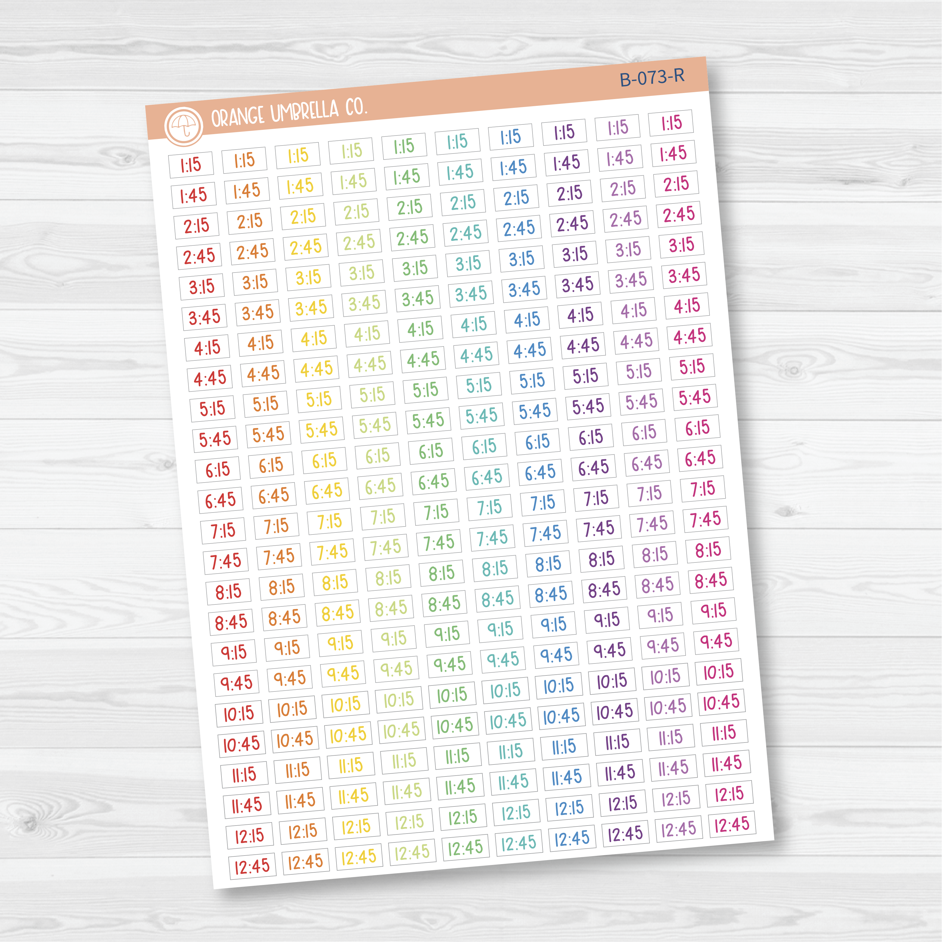 Time - Quarter and 3-Quarter Hour Saray Plans Script Planner Stickers | FSP | B-073