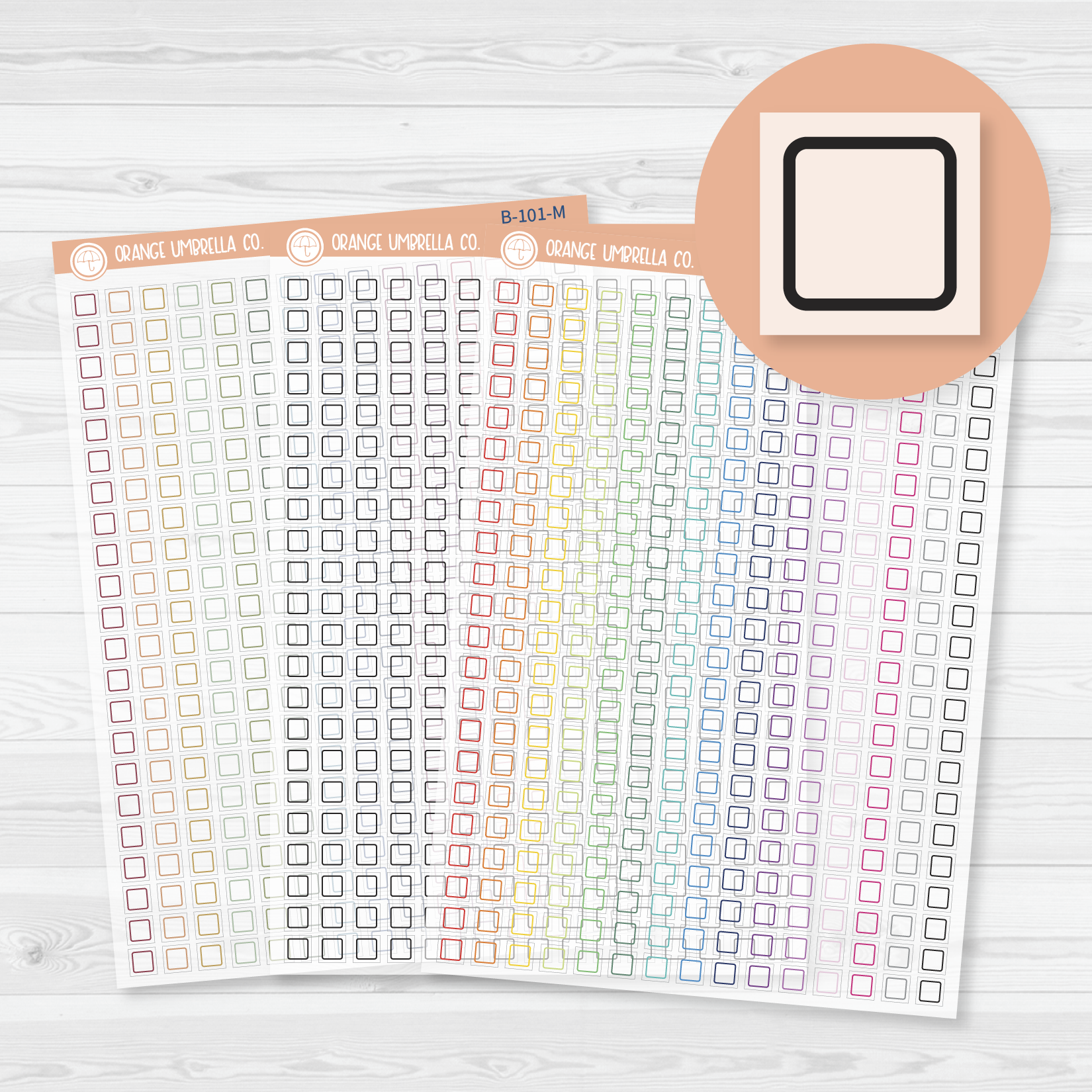 Year At A Glance Calendar Color Coding Planner Stickers | Square Clear Matte | B-101-CM