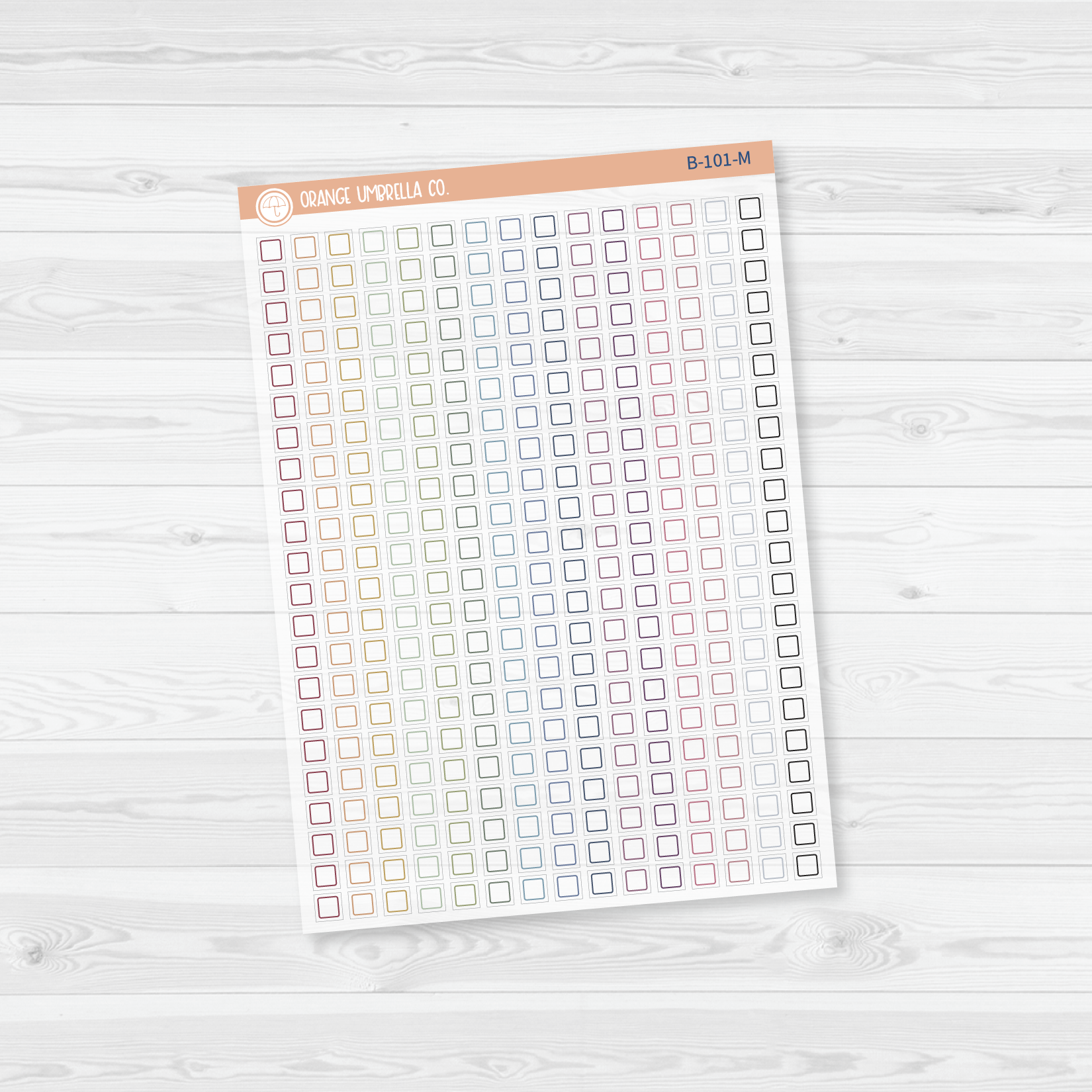 Year At A Glance Calendar Color Coding Planner Stickers | Square Clear Matte | B-101-CM
