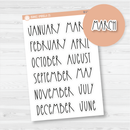 Month Name Header Script Planner Stickers - 7x9 Makse | FC12 Print | B-116-B