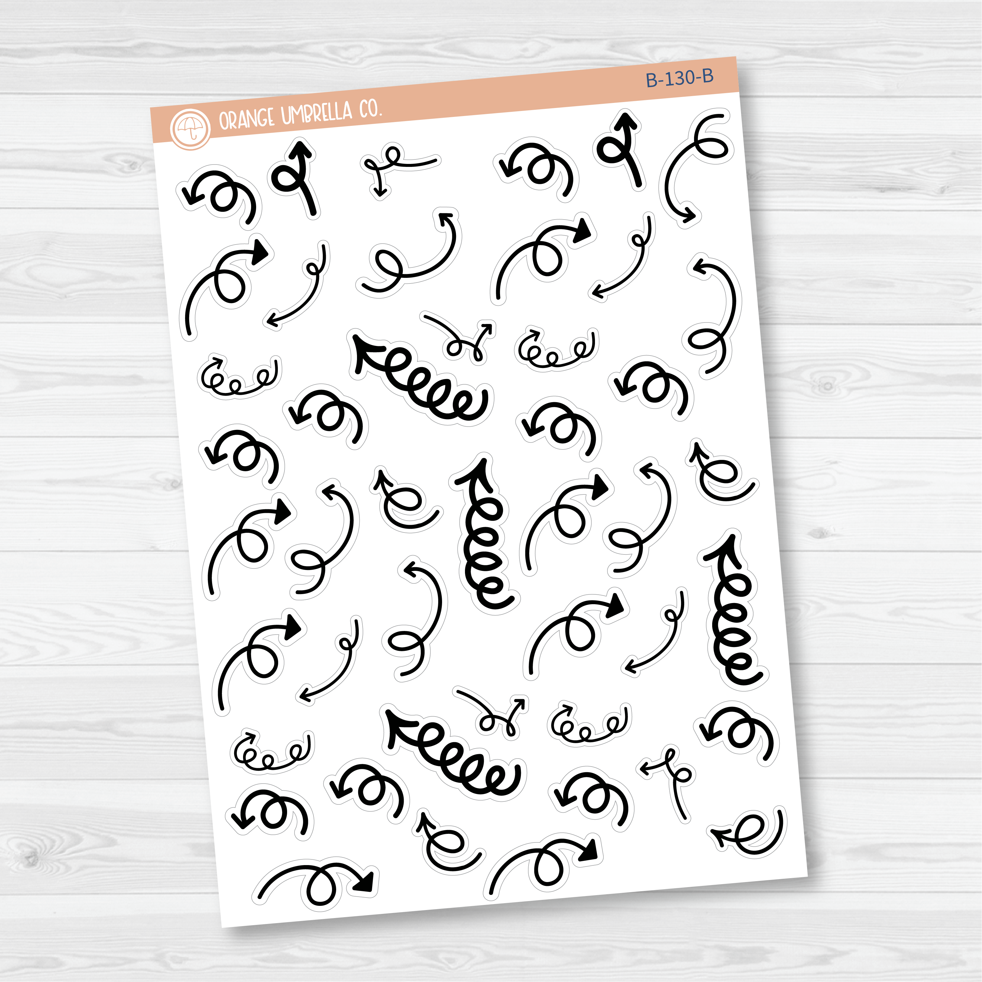 Arrows - Coils/Springy Planner Stickers | B-130