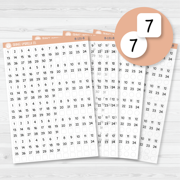 6 Months of Mini Date Dot Covers Planner Stickers | F16 Script | B-131-132-B