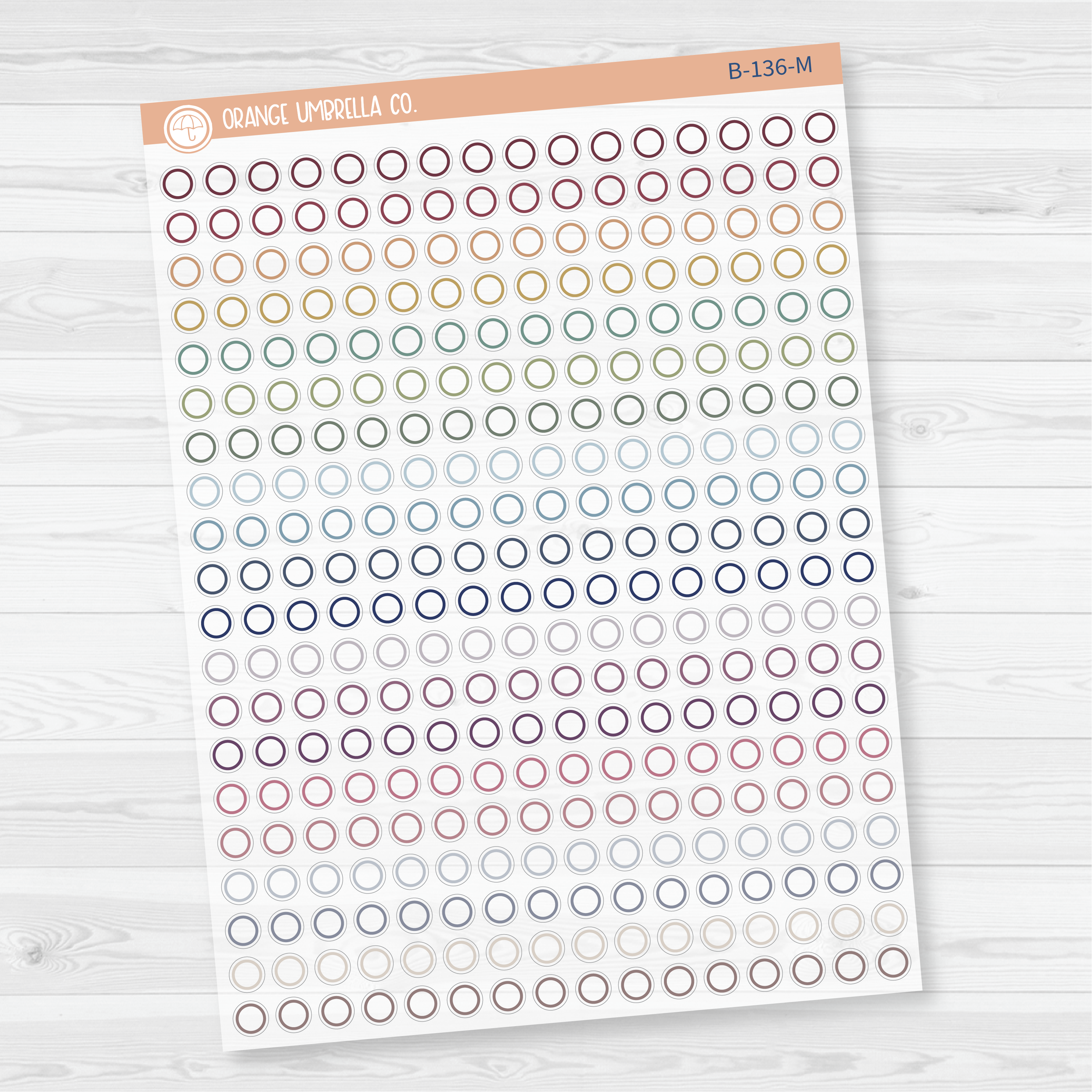 Outline Mini Circle Planner Stickers | Clear Matte | B-136-CM