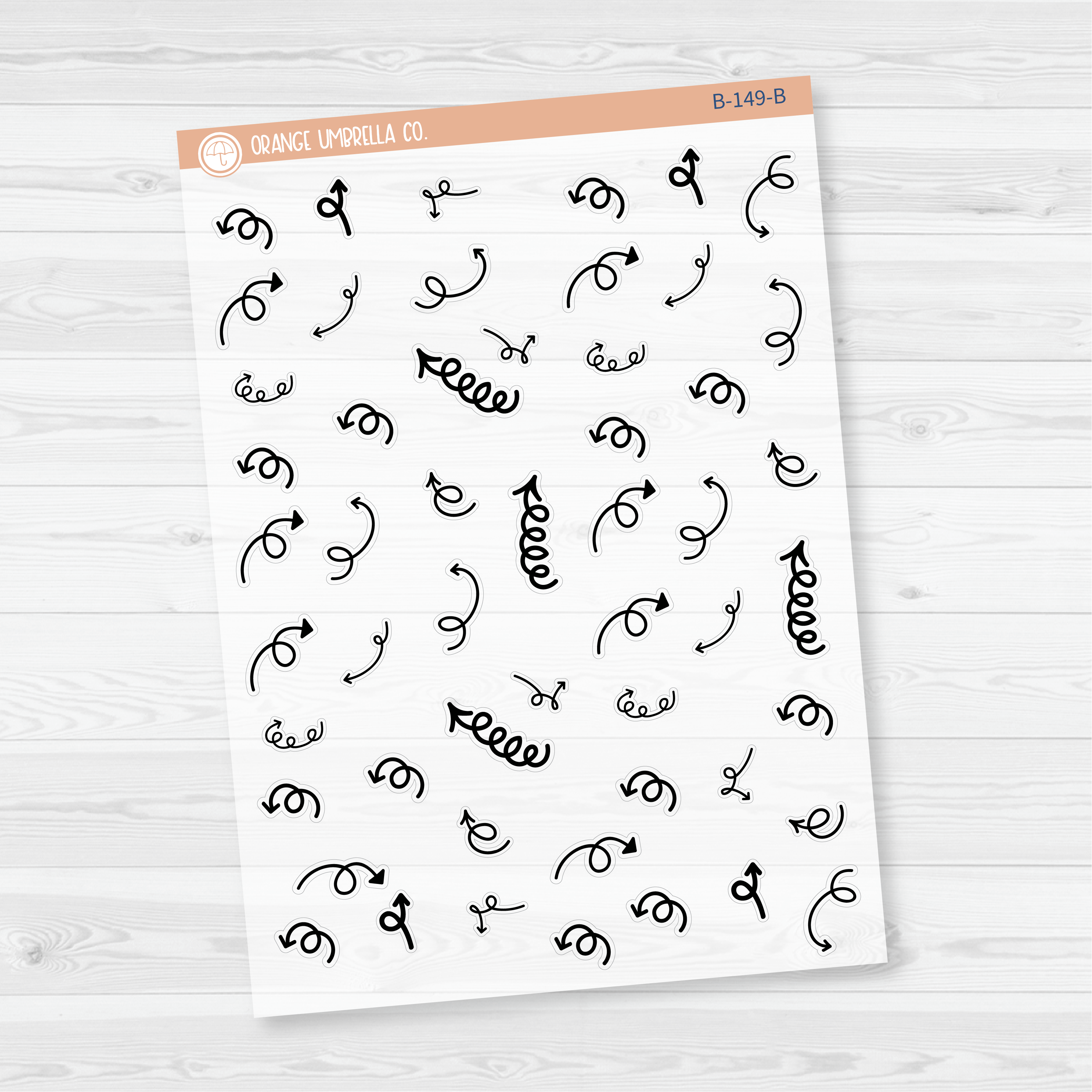Arrows - Mini Coils/Springy Planning Stickers | Clear Matte | B-149-CM