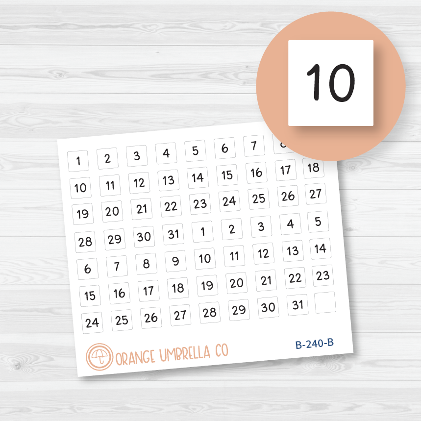 Date Dot Cover Script Planner Stickers | F16 Script Square | B-240-B