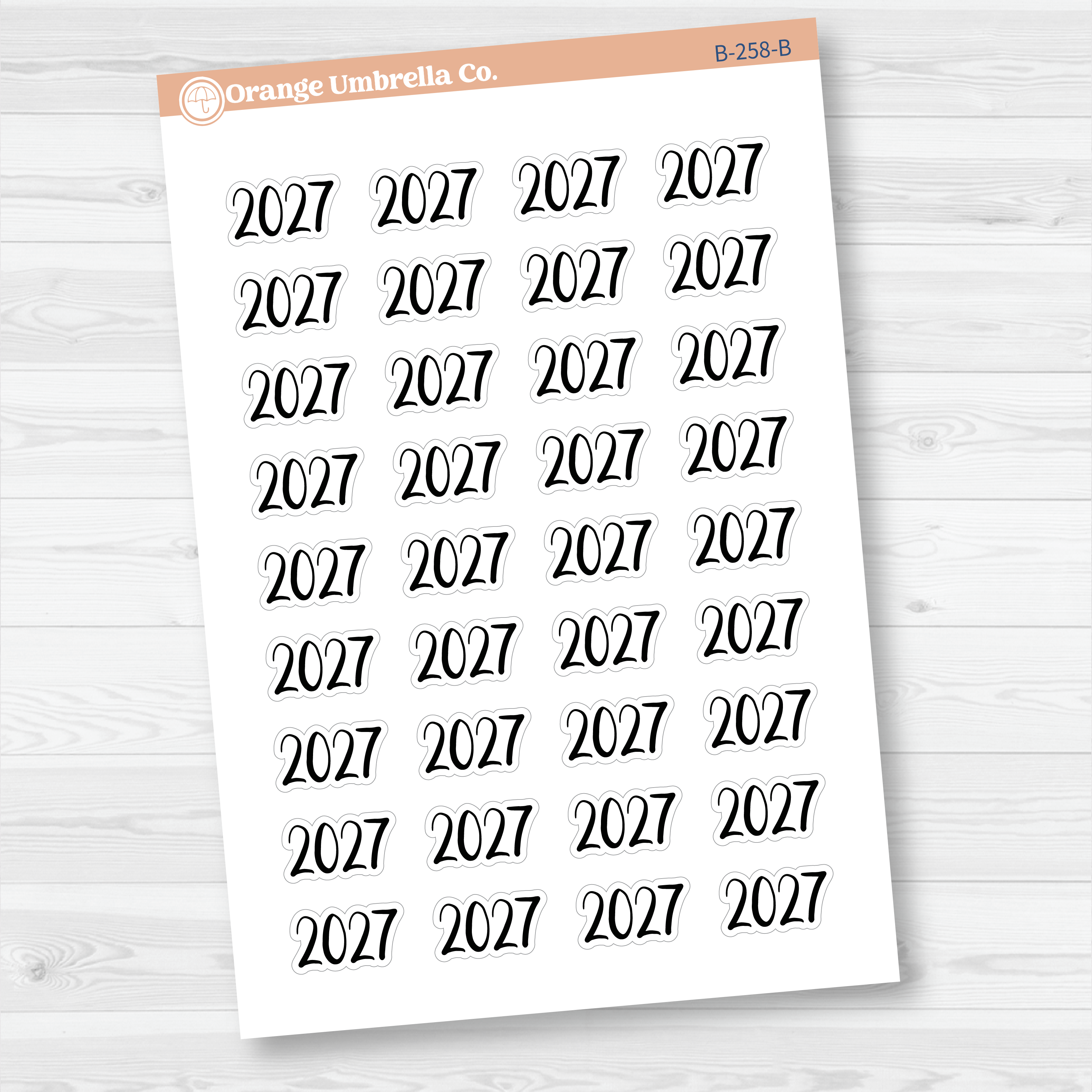 2027 Year Mini Script Planner Stickers | F2 | B-258
