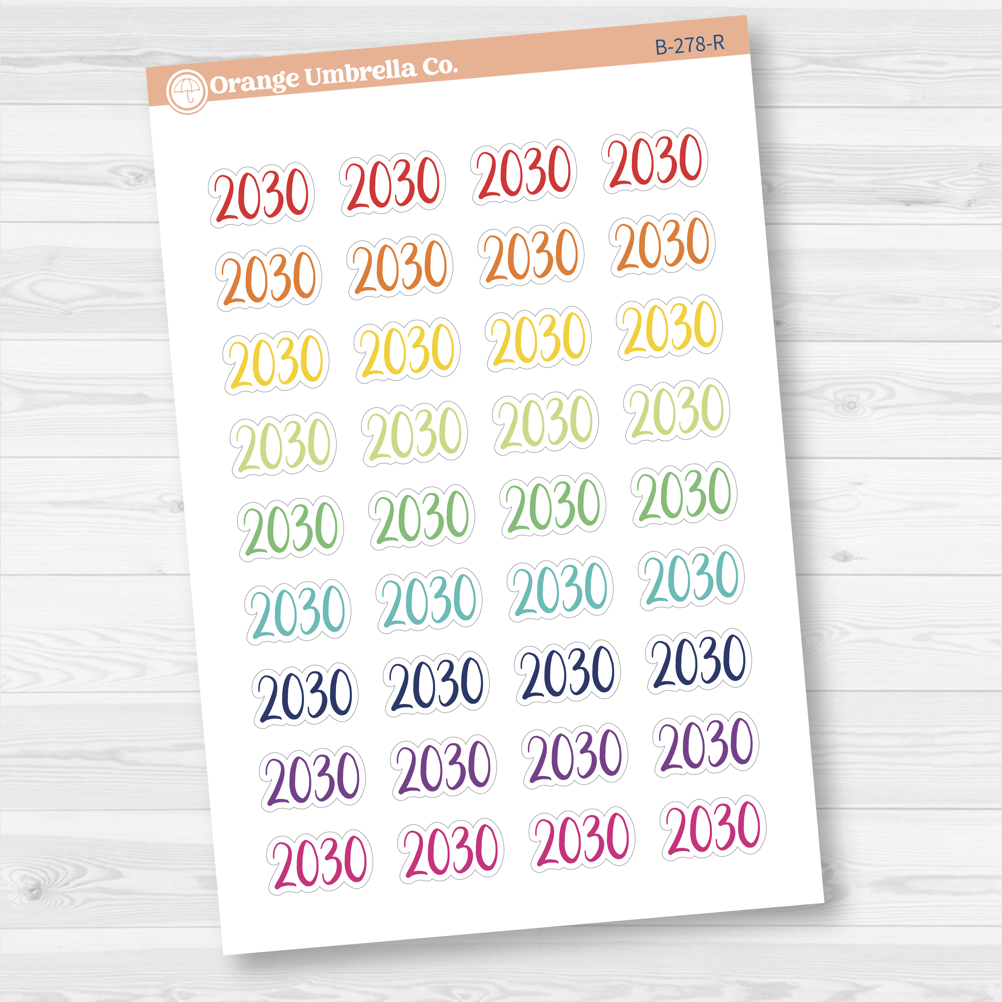 2030 Year Mini Script Planner Stickers | F2 | B-278