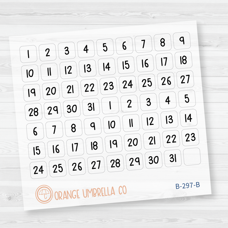 Date Dot Cover Saray Plans Script Planner Stickers | FSP Clear Matte | B-296-297-BCM