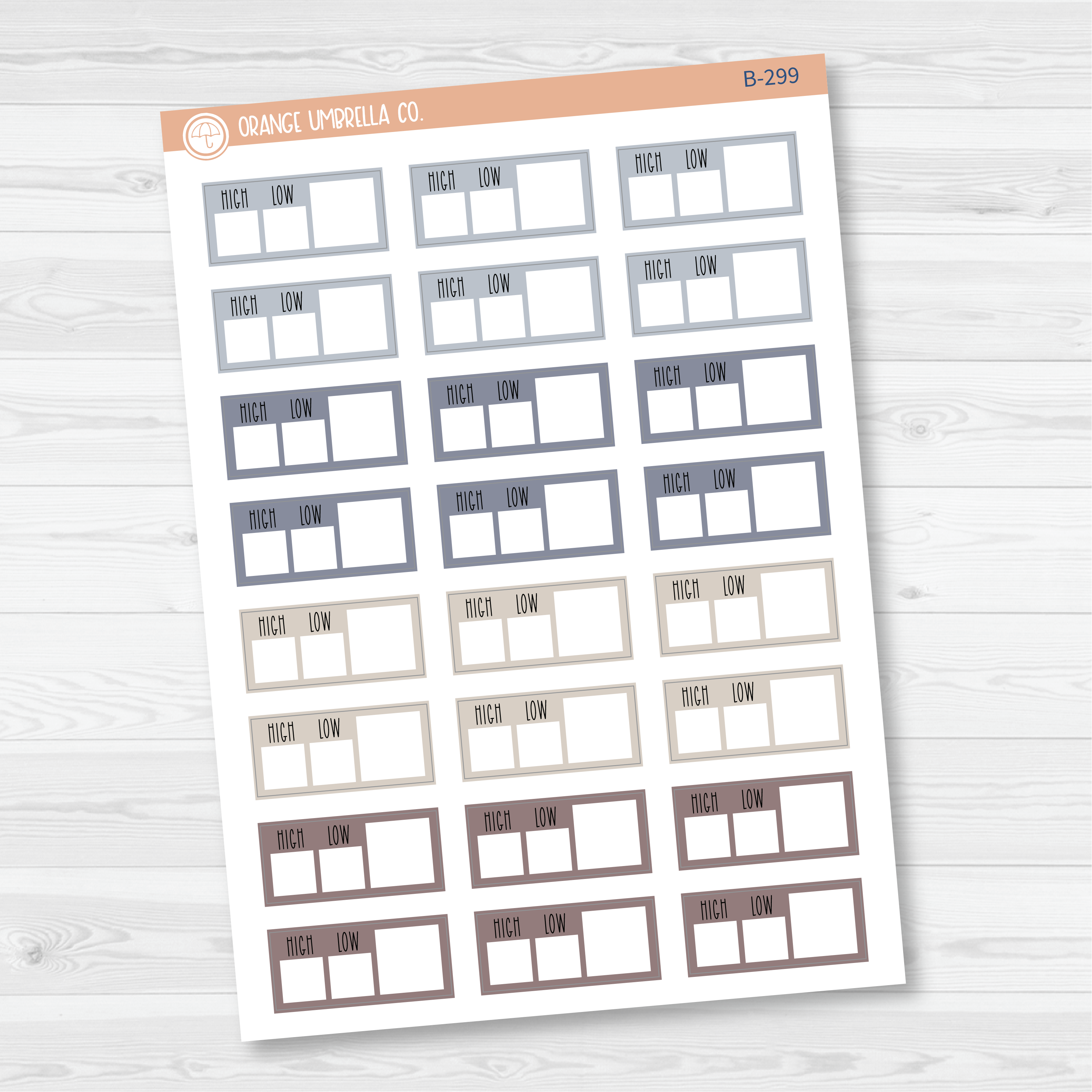 Hobonichi Cousin Weather Tracker Planner Stickers | B-299-B-300