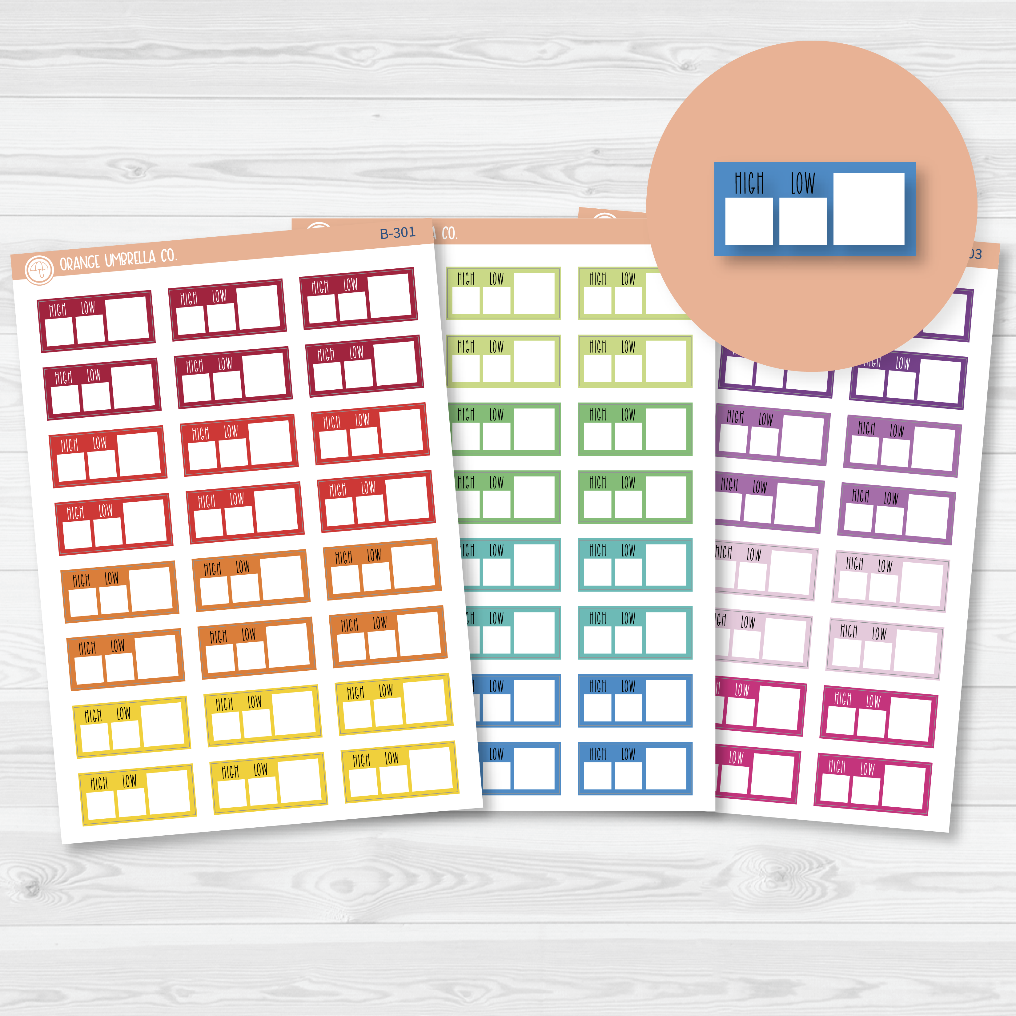 CLEARANCE | Hobonichi Cousin Weather Tracker Planner Stickers | Brights | B-301-B-303