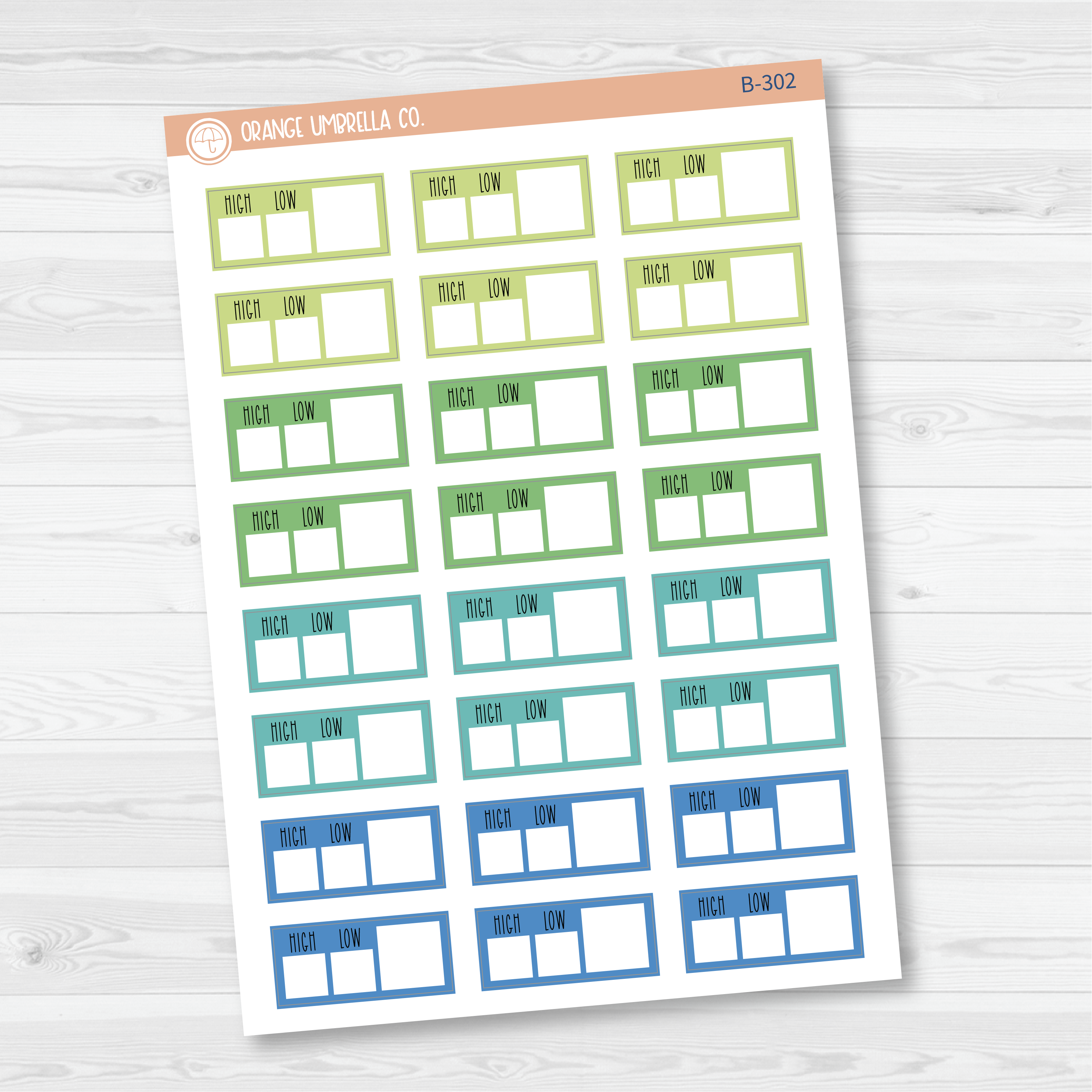 CLEARANCE | Hobonichi Cousin Weather Tracker Planner Stickers | Brights | B-301-B-303