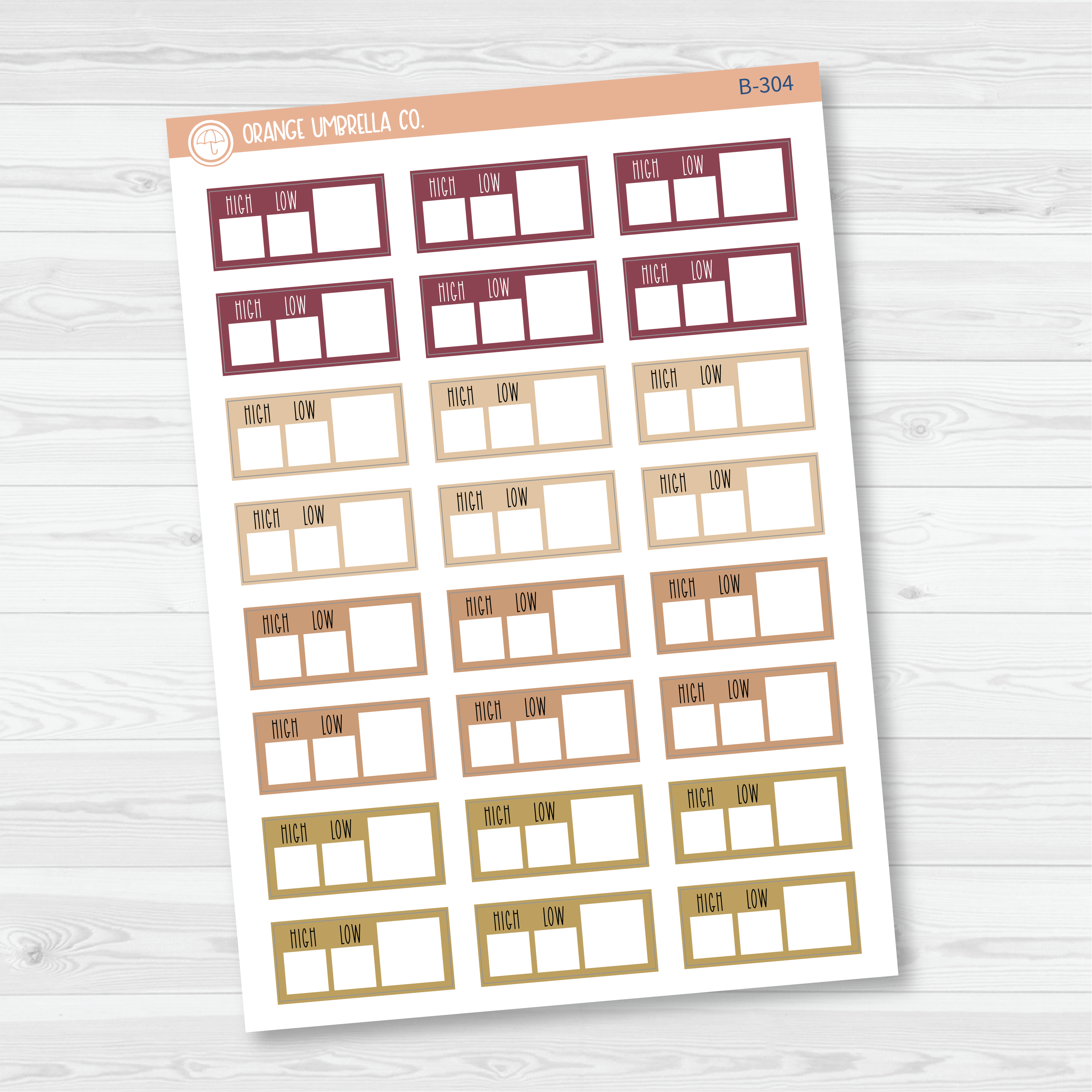 CLEARANCE | Hobonichi Cousin Weather Tracker Planner Stickers | Muted | B-304-B-306