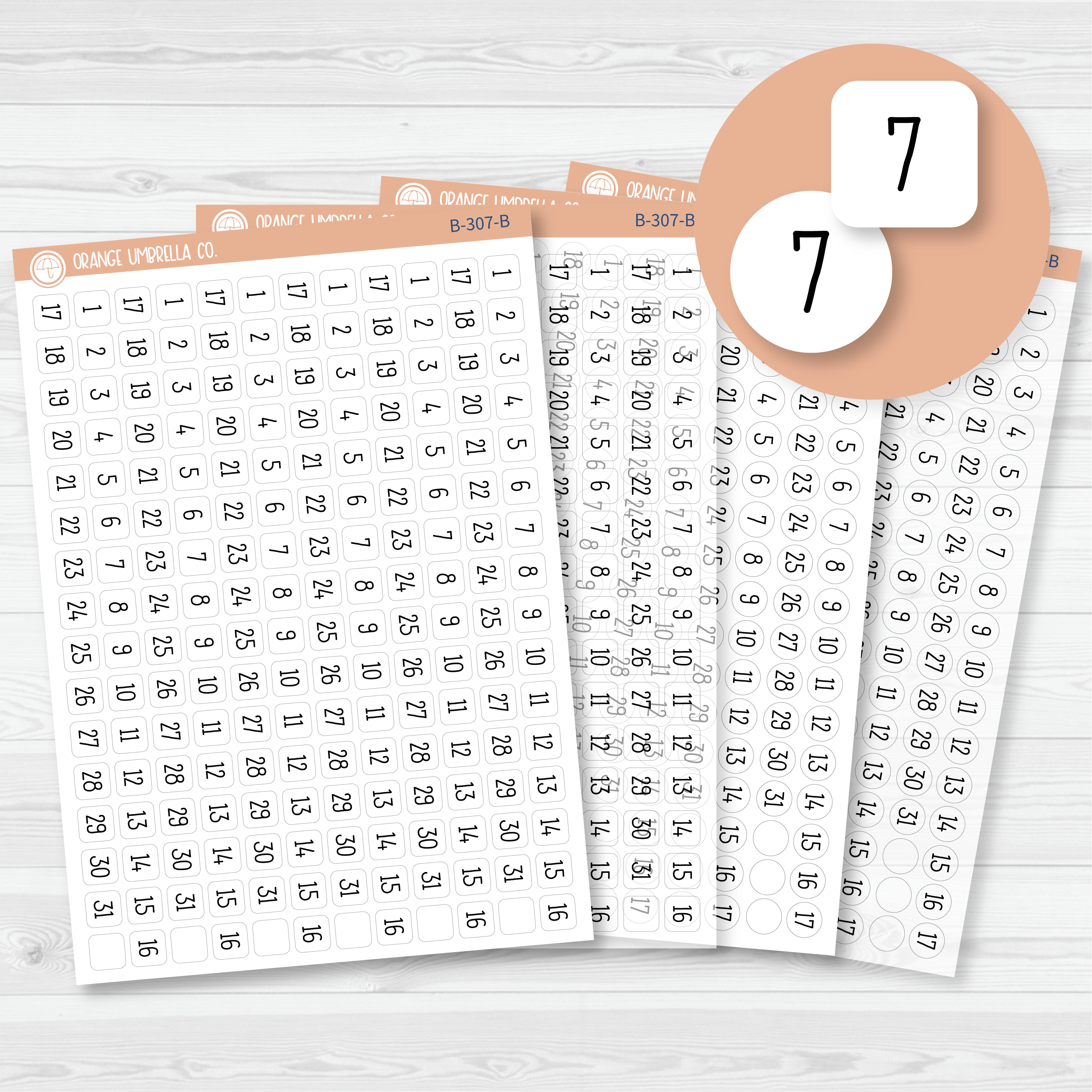 6 Months of Date Dot Covers Planner Stickers | F16 Print | B-307-308