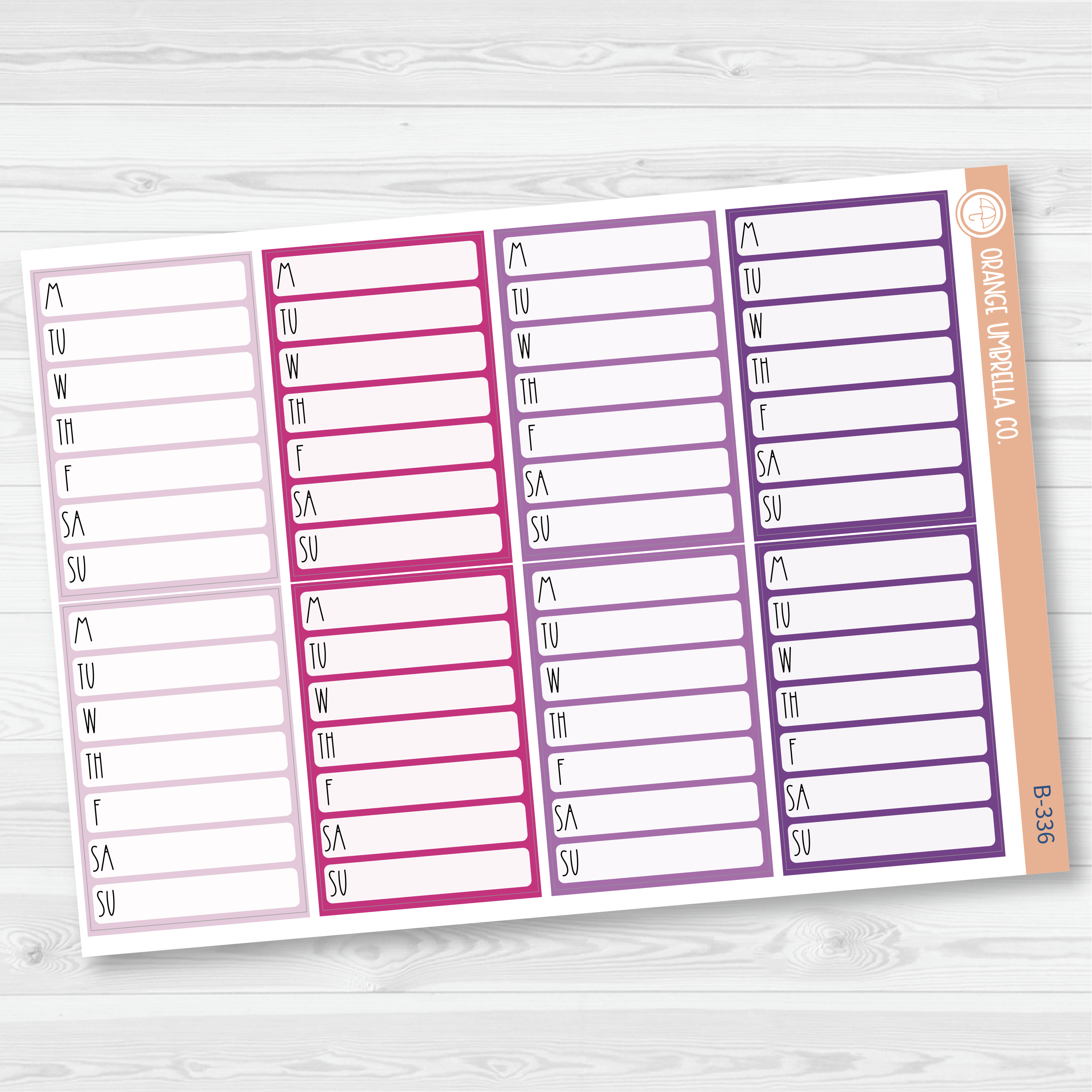 CLEARANCE | Side Bar Habit Tracker Planner Stickers, Blank Labels for Tracking, Warm Color Print Planning Stickers B-334-336