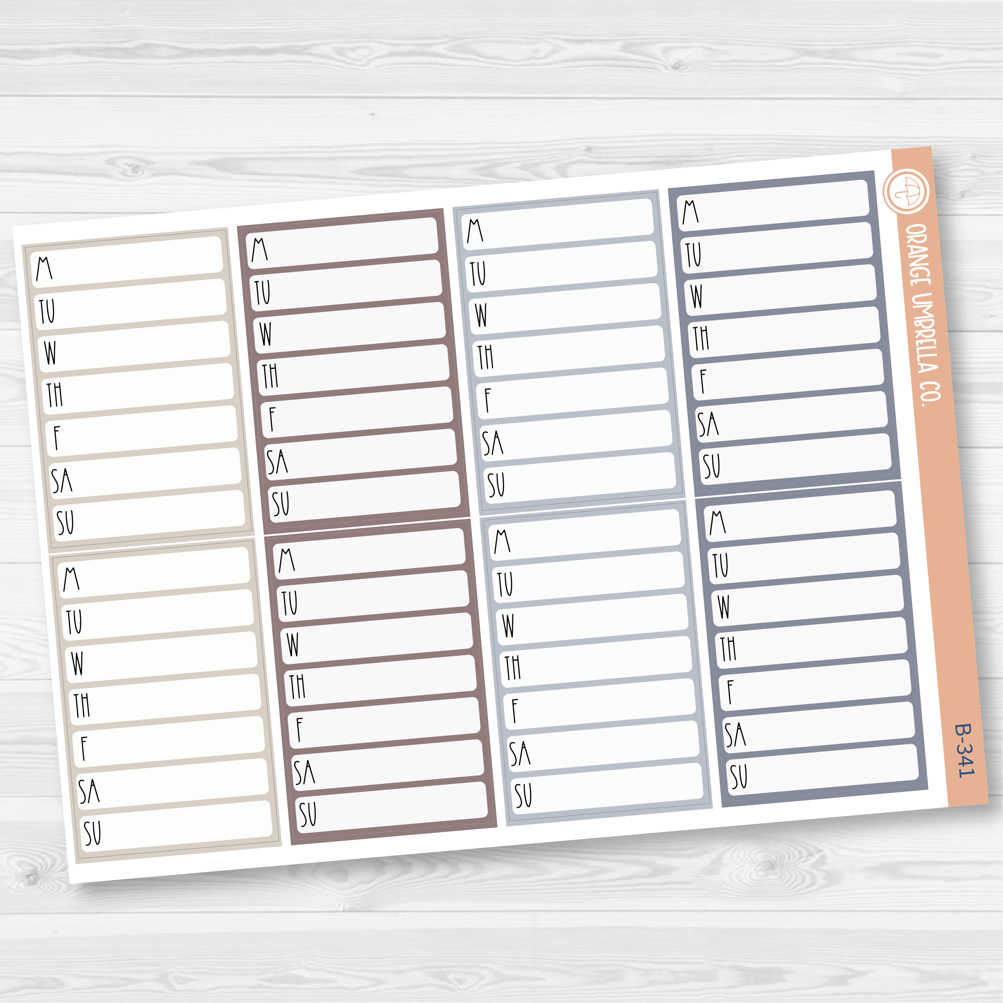 CLEARANCE | Side Bar Habit Tracker Planner Stickers, Blank Labels for Tracking, Pink/Purple Color Print Planning Stickers B-340-341