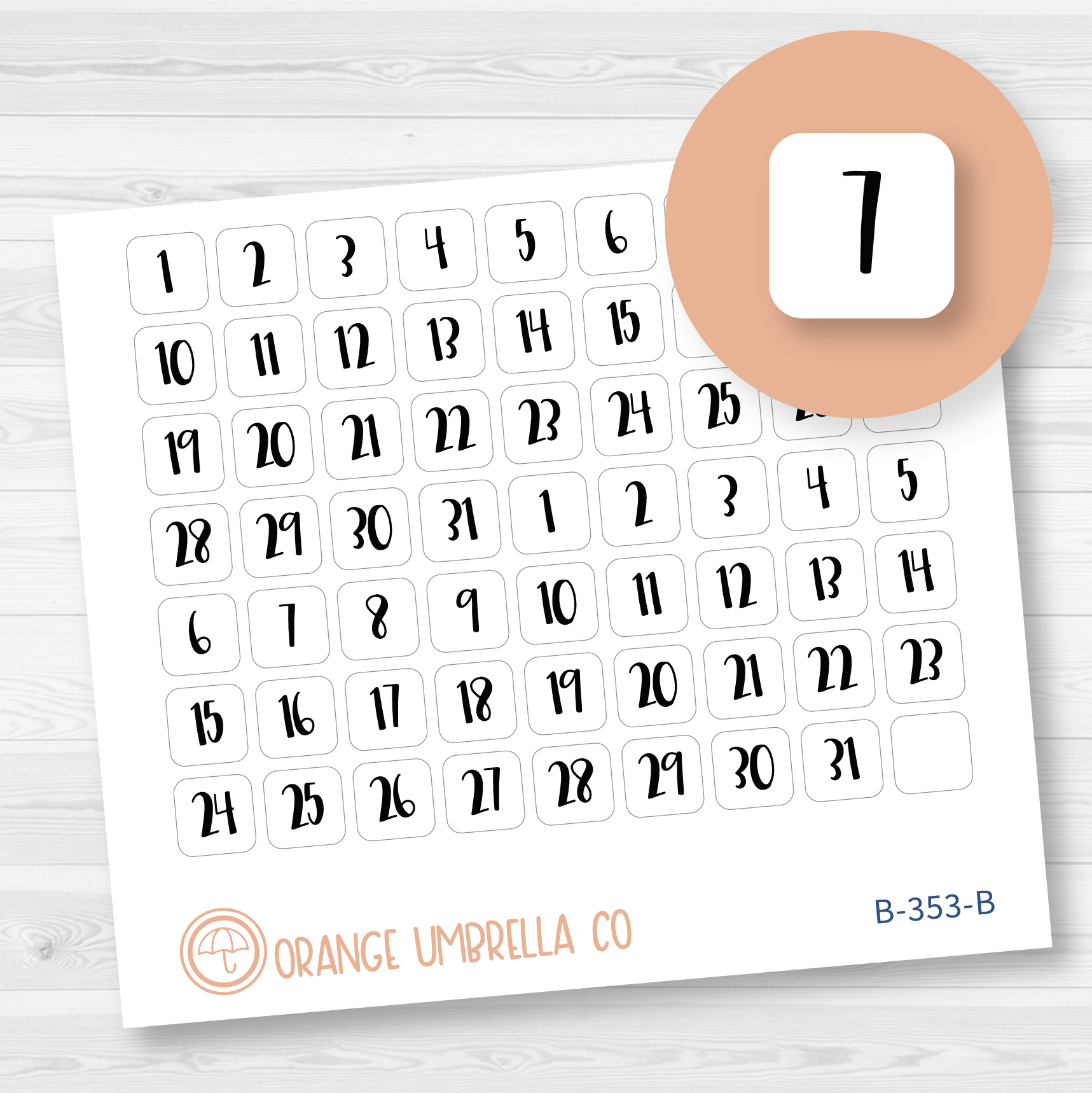 Date Dot Cover Planner Stickers | F1 Square | B-353-B