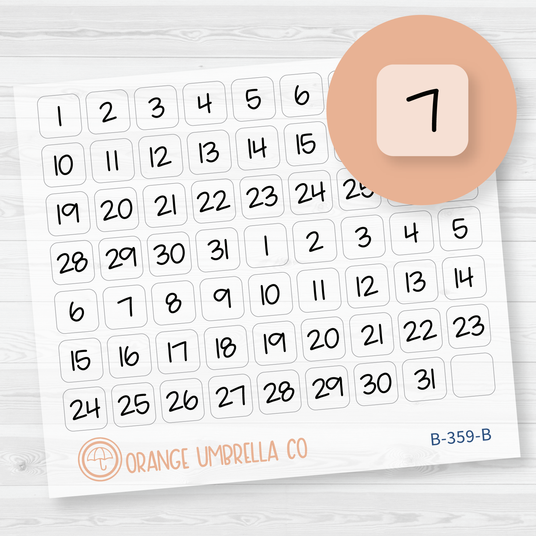 Date Dot Cover Jen Plans Script Planner Stickers | FJP Square Clear Matte | B-359-BCM