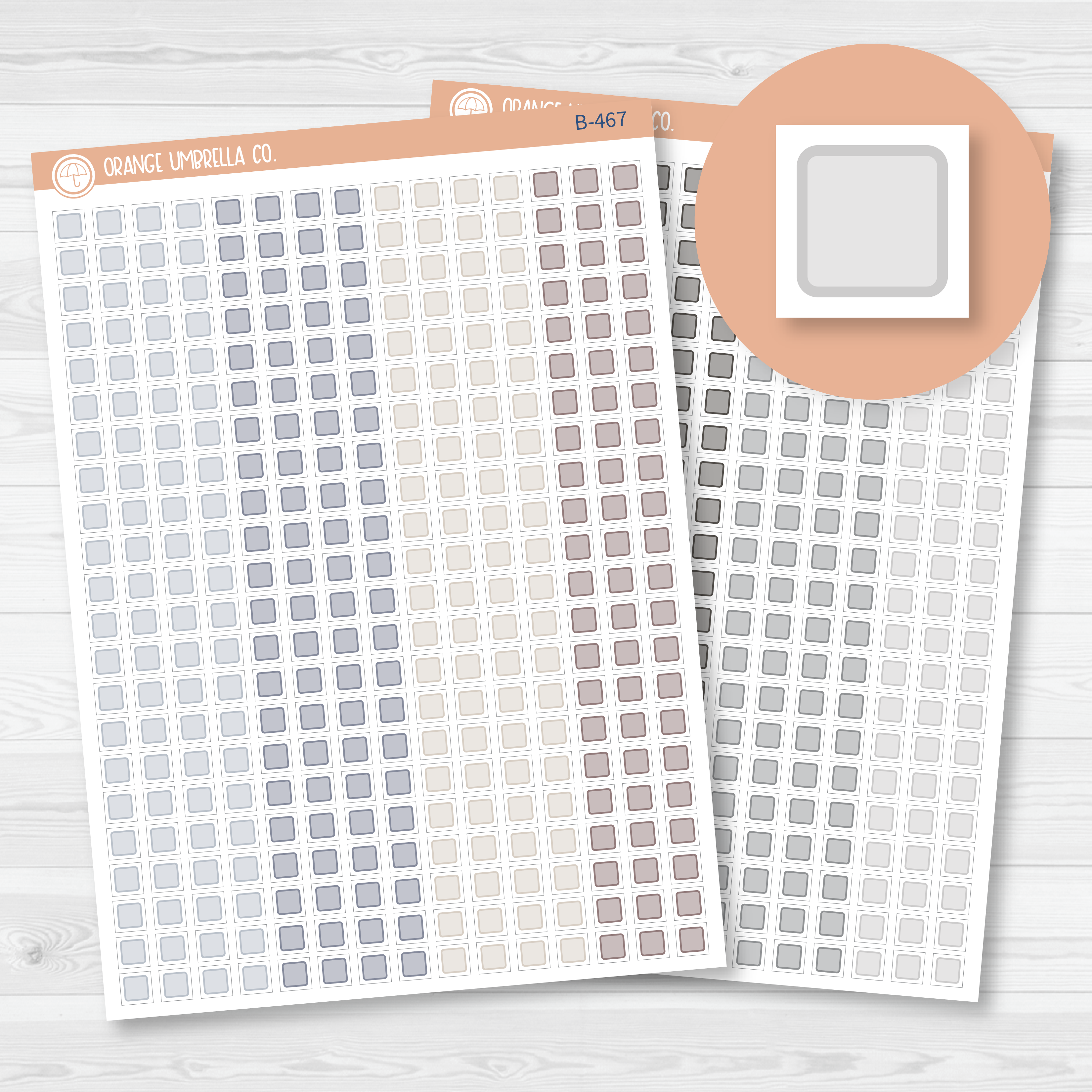 CLEARANCE | Single Individual Checkbox Planner Stickers, Square Check Box Labels, Color Print Planning Stickers (B-467/468)