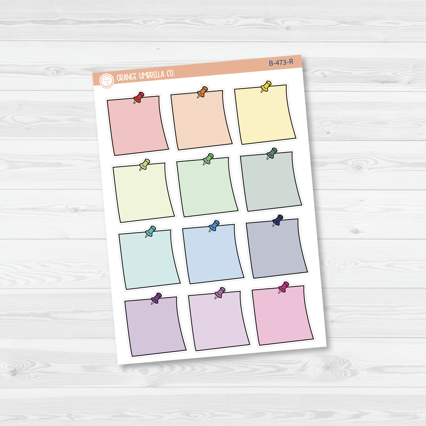 Push Pin Sticky Notes Icon Planner Stickers | B-473