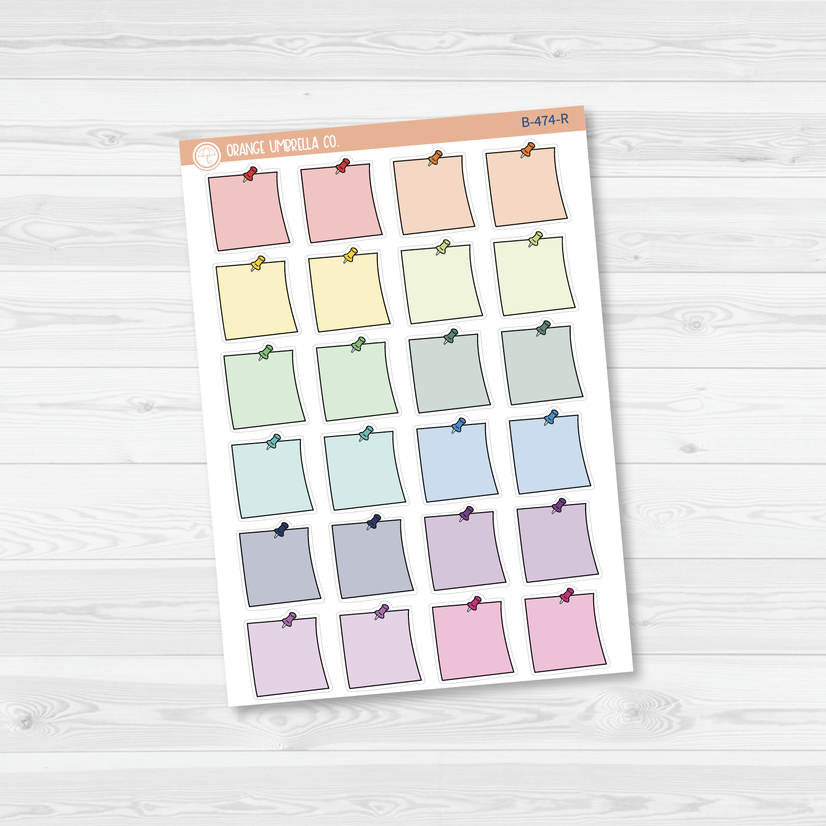 Push Pin Small Sticky Notes Icon Planner Stickers | B-474
