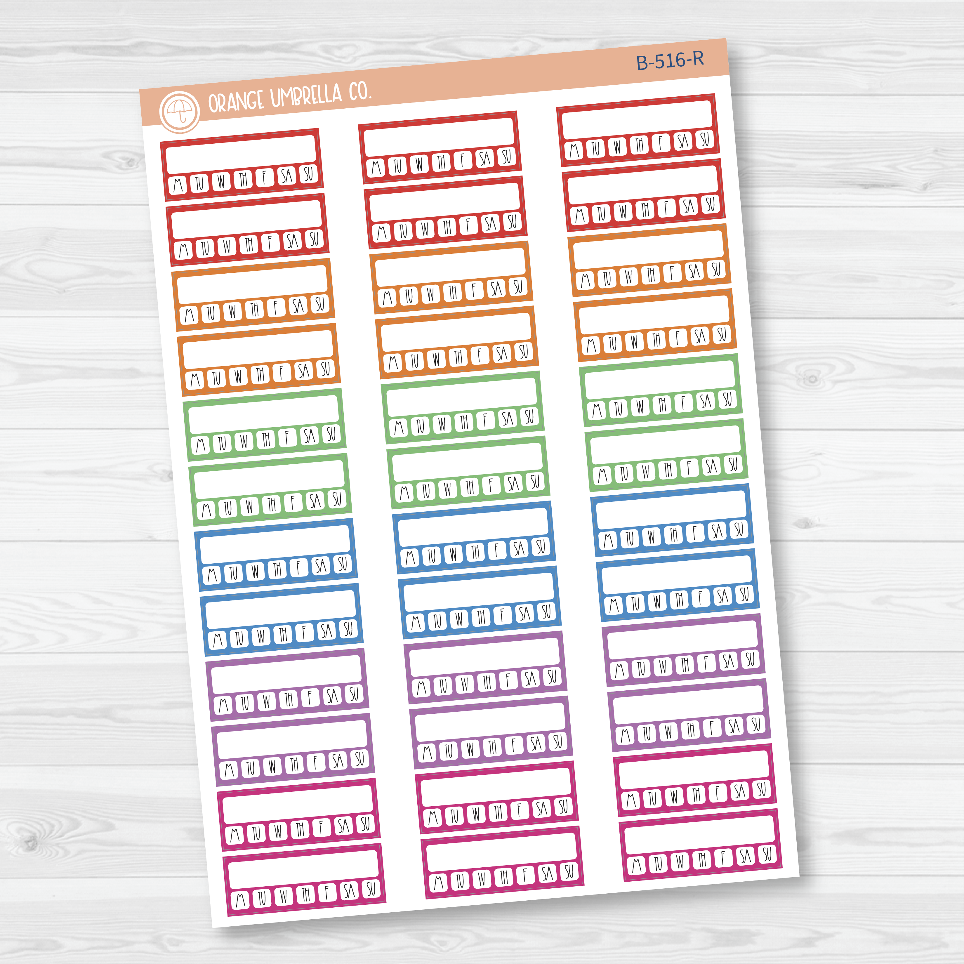 Weekly Habit Tracker - Hobonichi Cousin Planner Stickers | B-516