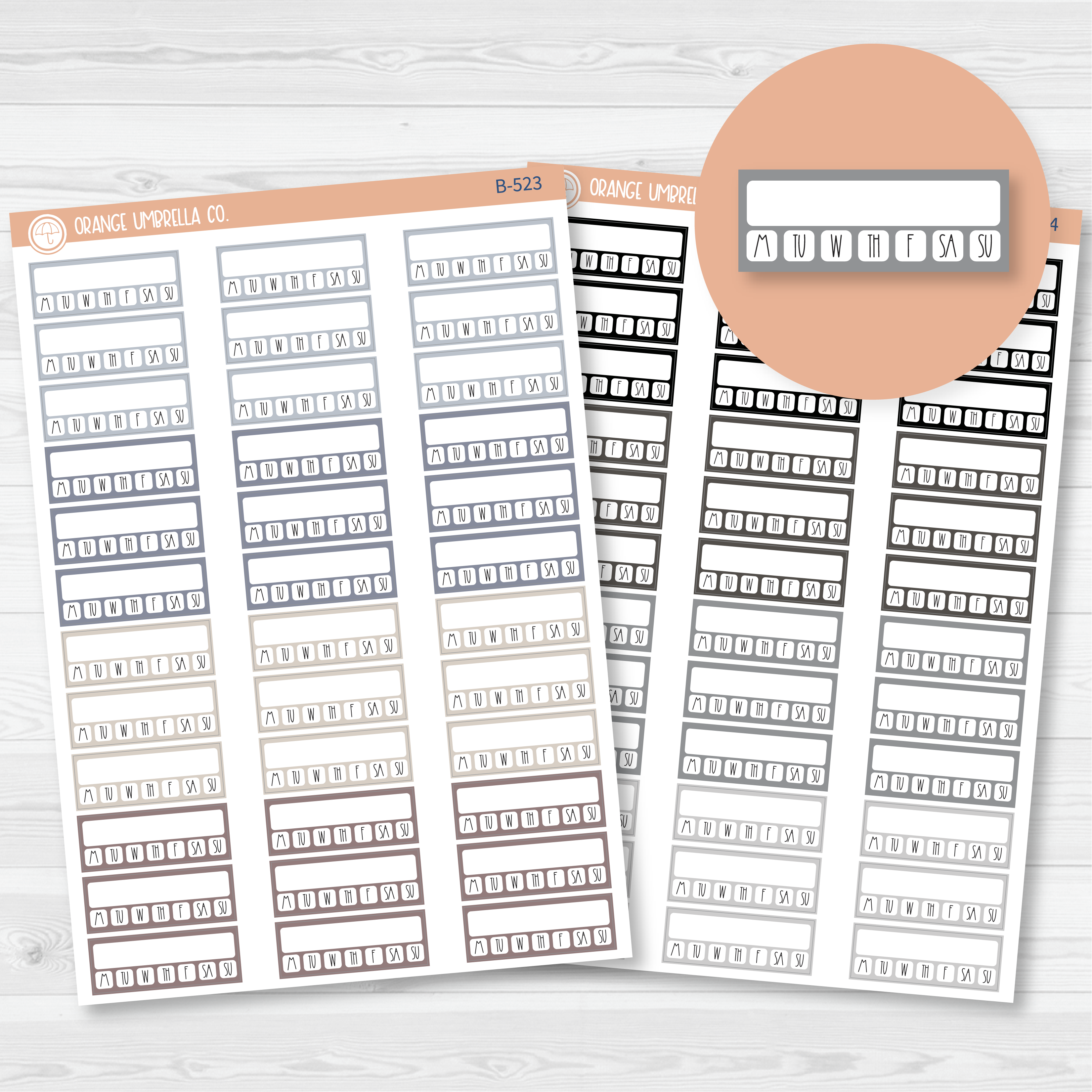 Weekly Habit Tracker - Hobo Cousin Planner Stickers | Neutrals | B-523-524